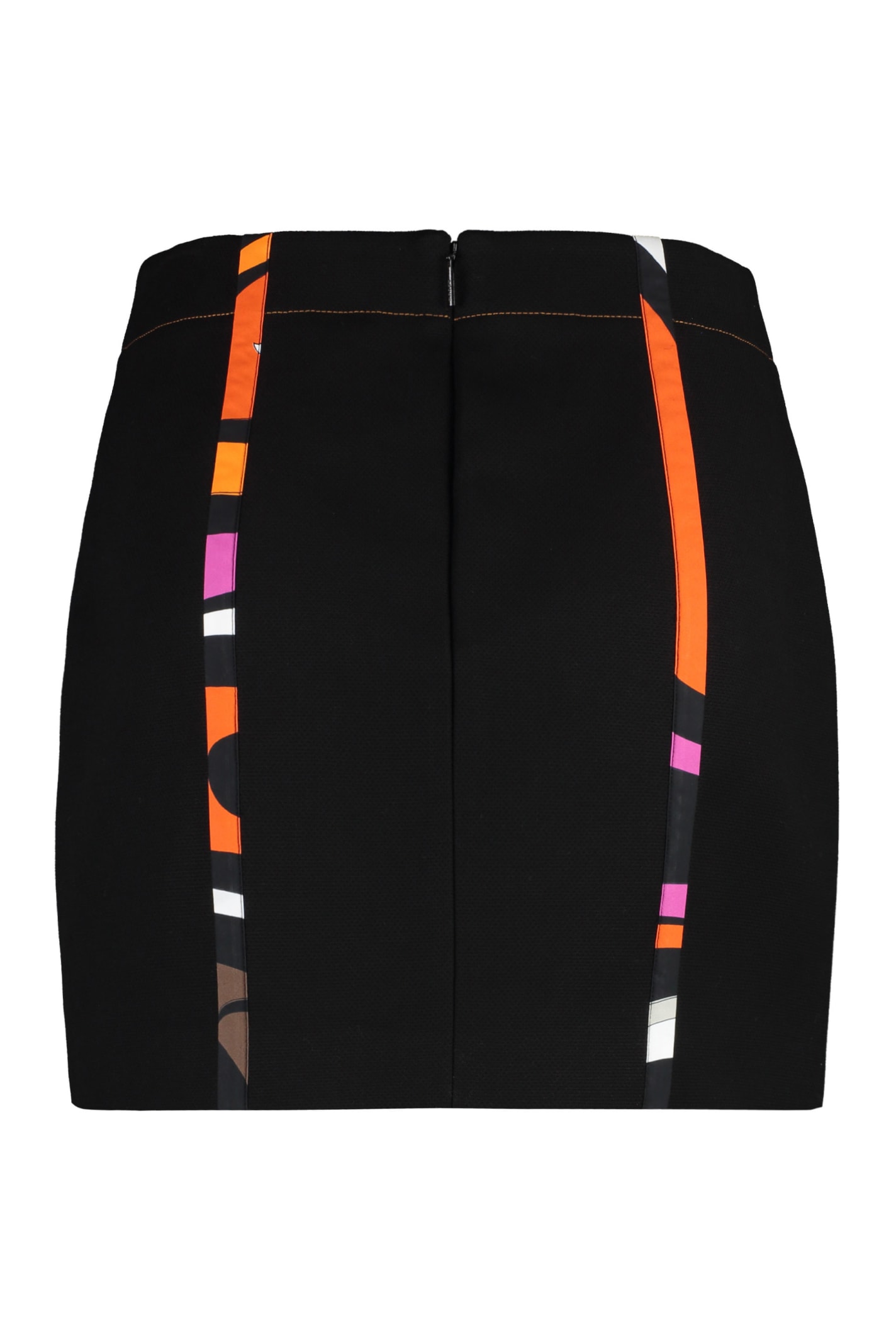 Shop Emilio Pucci Cotton Mini-skirt In Black