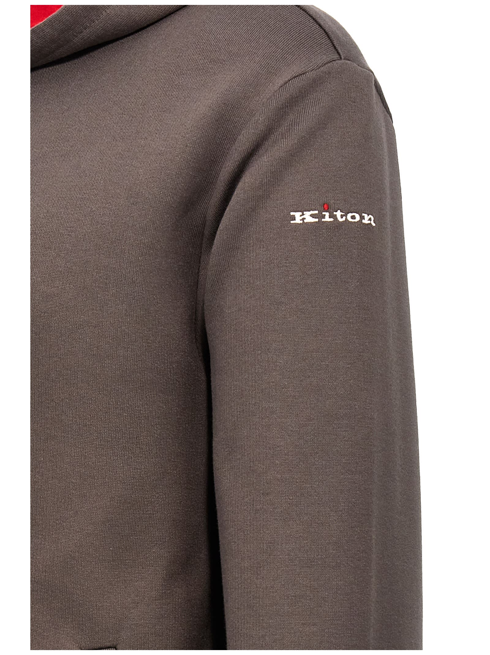 Shop Kiton Tracksuit Suit In Gray