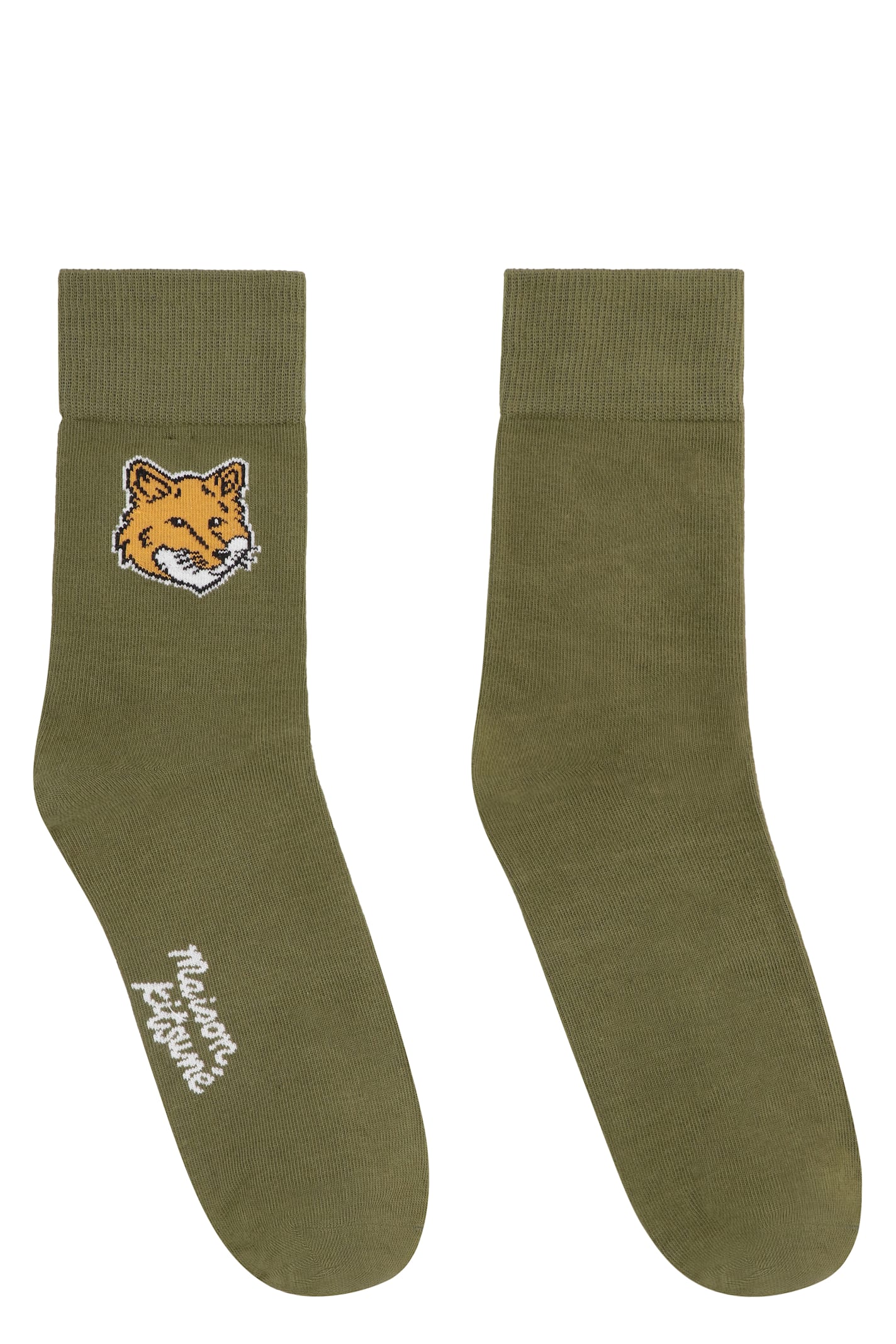 Maison Kitsuné Cotton Socks With Logo
