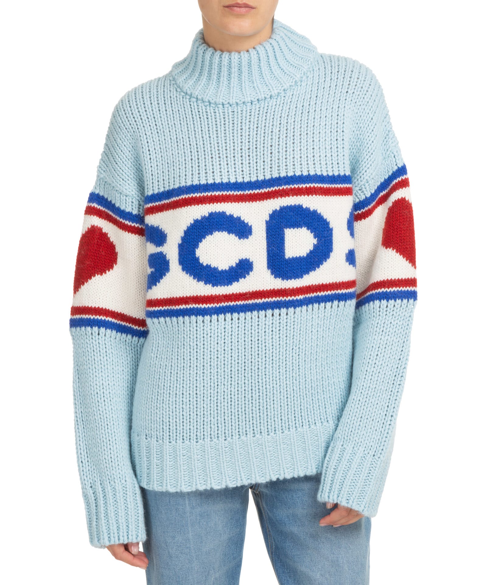 GCDS Cute Tape Logo Wool Roll-neck Sweater