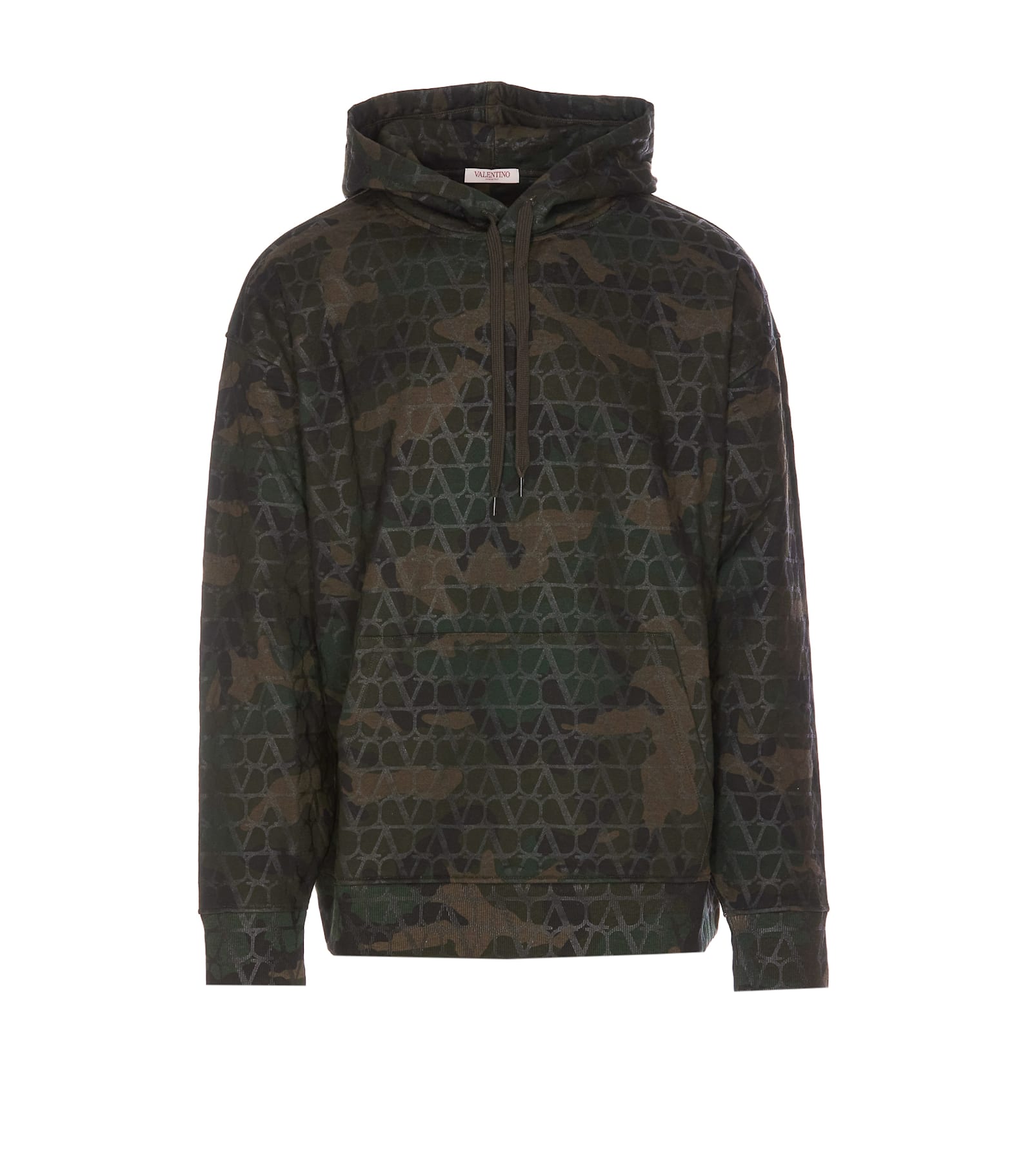 Shop Valentino Toile Iconographe Camouflage Print Hoodie In Green