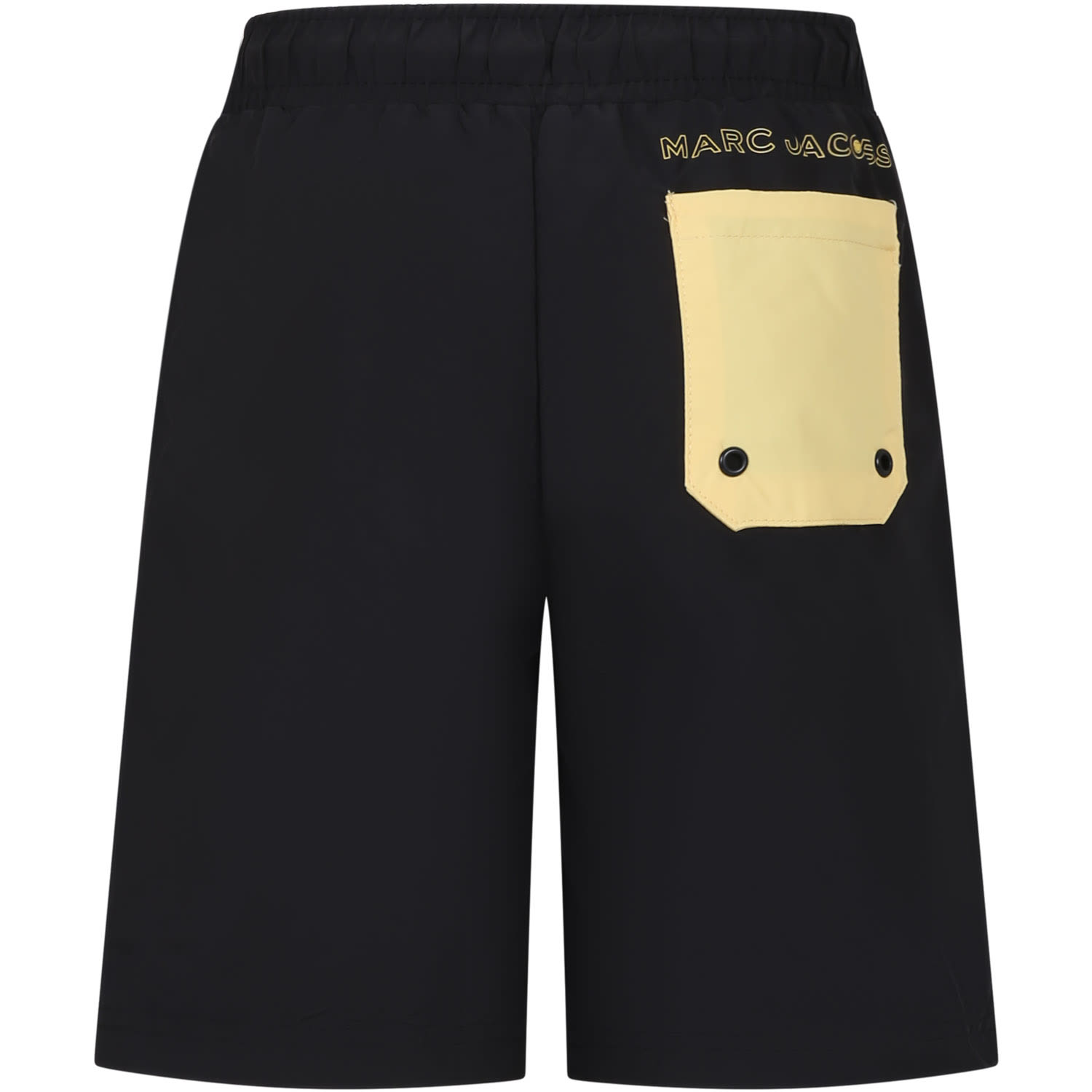 Shop Little Marc Jacobs Black Swim Shorts For Boy With Smile