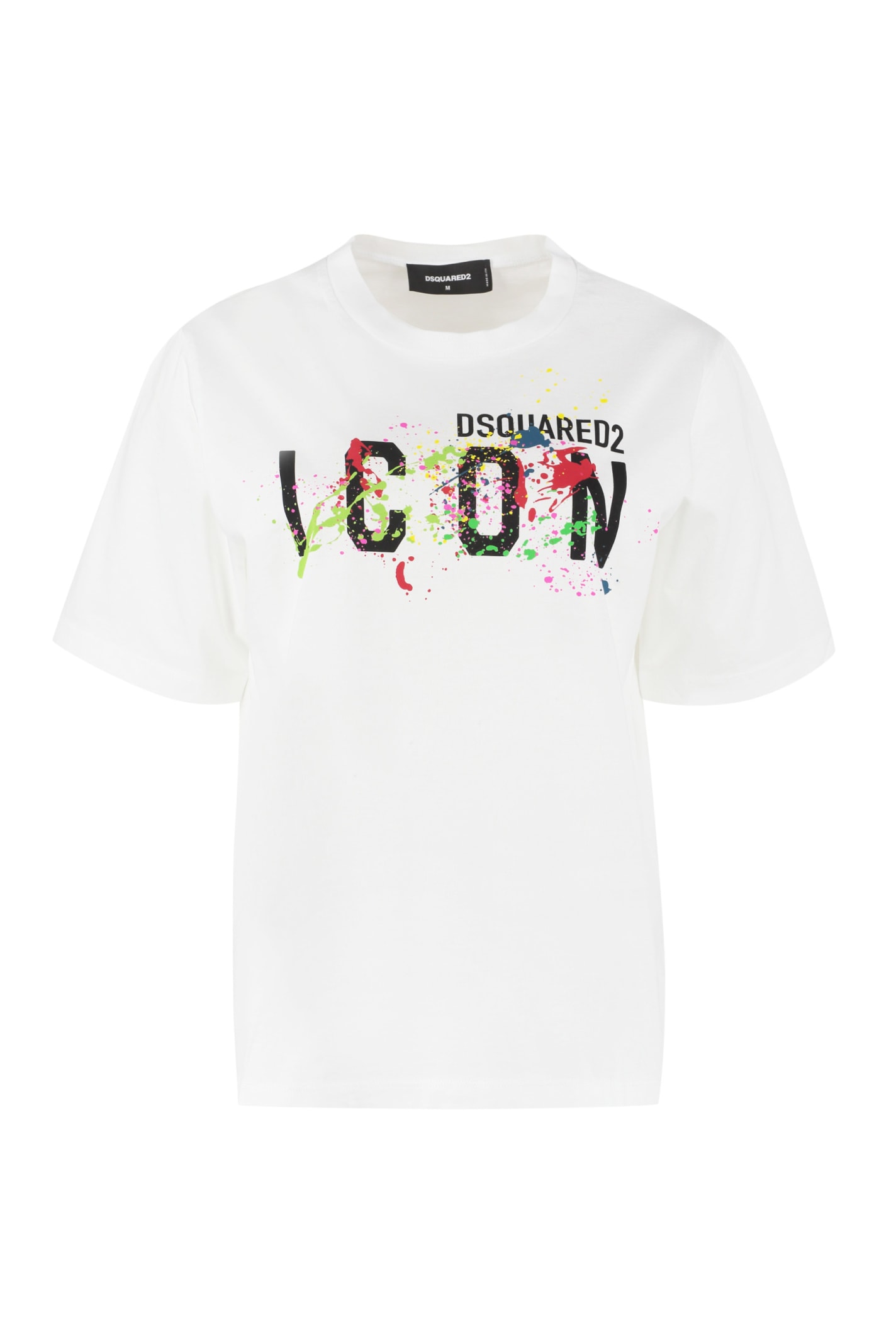 Dsquared2 Icon Splatter Print Cotton T-shirt
