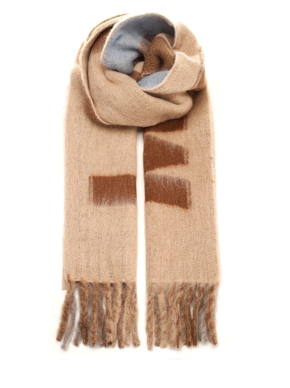 Shop Marni Wool Scarf In Beige