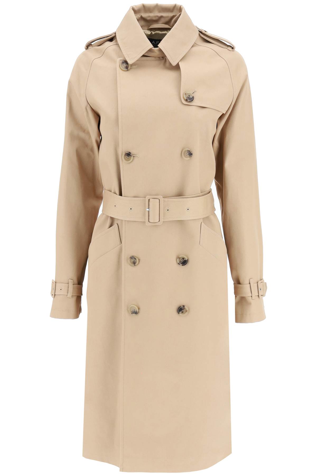 A.P.C. greta Double-breasted Cotton Trench Coat | Smart Closet