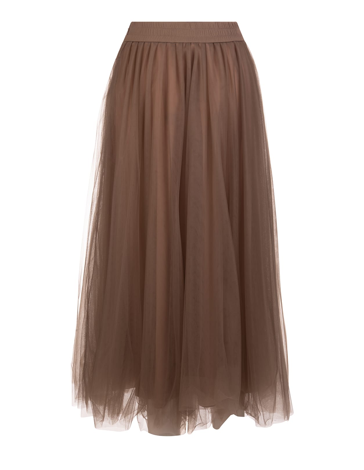 Fabiana Filippi Midi Skirt In Brown Tulle