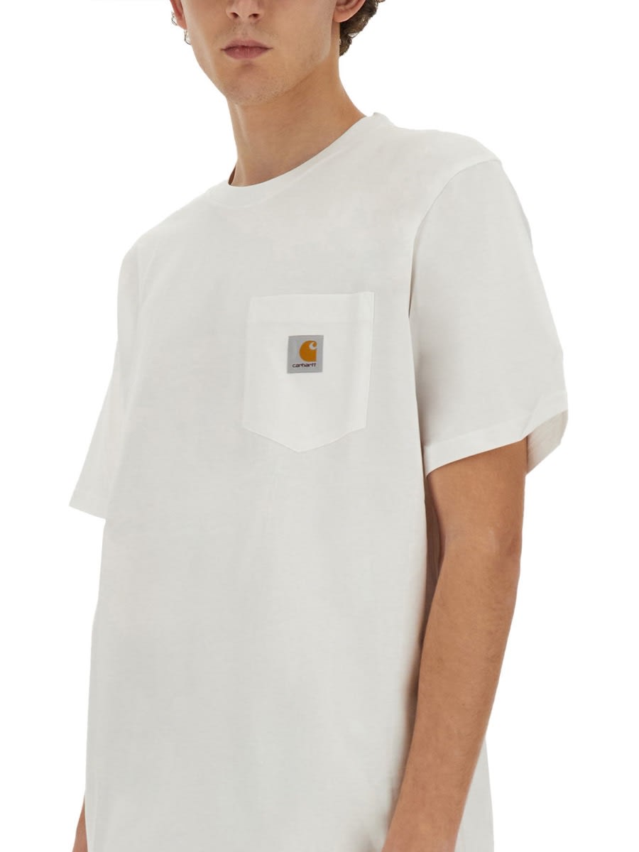 Carhartt Wip Cotton T-shirt With Logo Patch In White