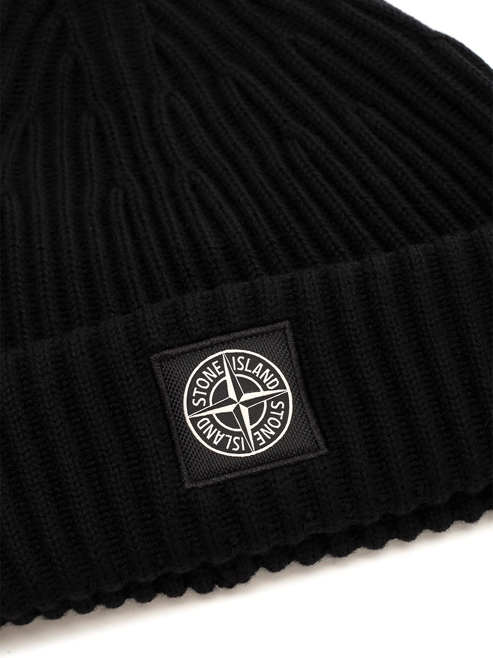 Shop Stone Island Rws Wool Hat In Black