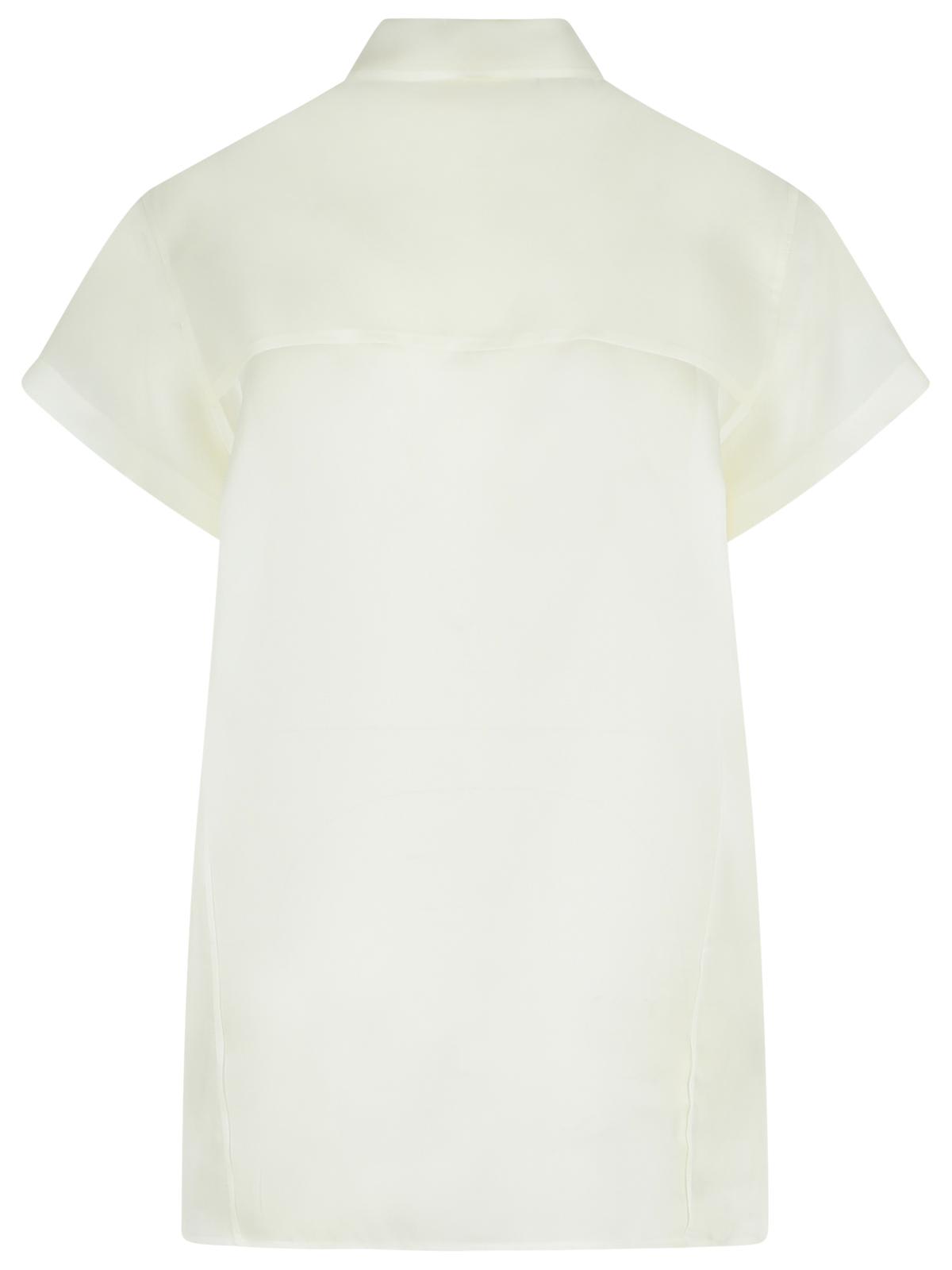 Khaite Keefe Short-sleeve Button-down Shirt In Silver