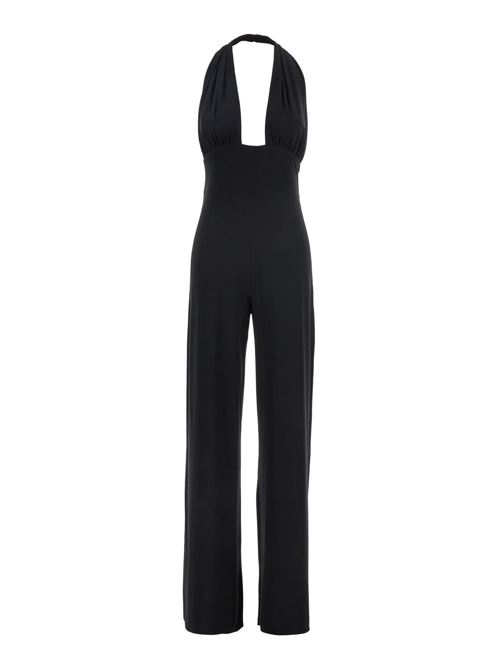 Cross Halter Straight Leg Jumpsuit