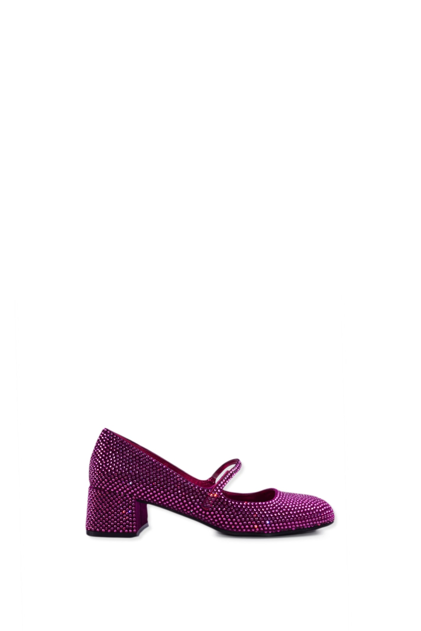 Shop Jeffrey Campbell Shoe With Heel And Diamonds In Fuchsia
