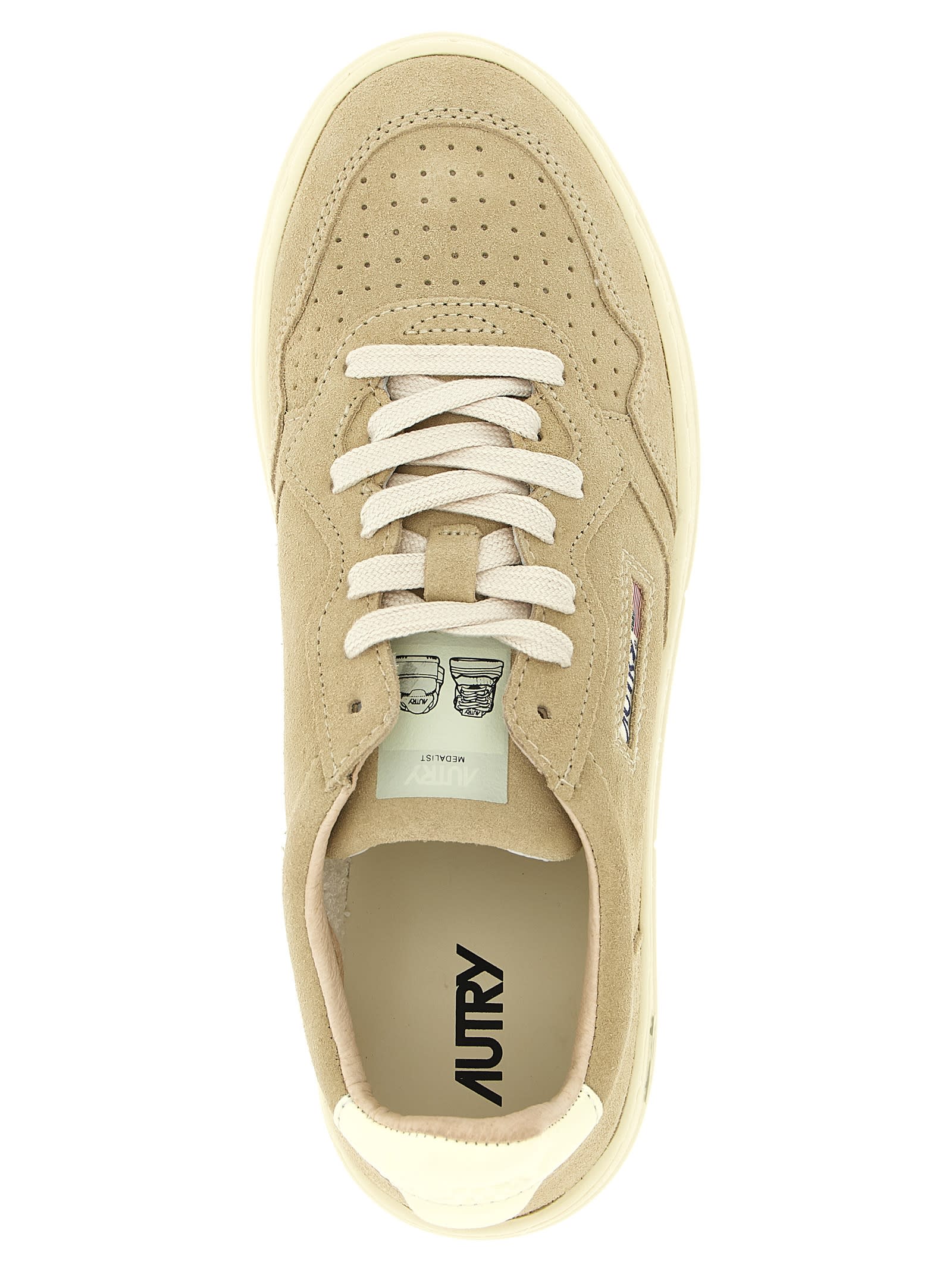 Autry Classic Low-top Sneakers With Suede Finish In Sand