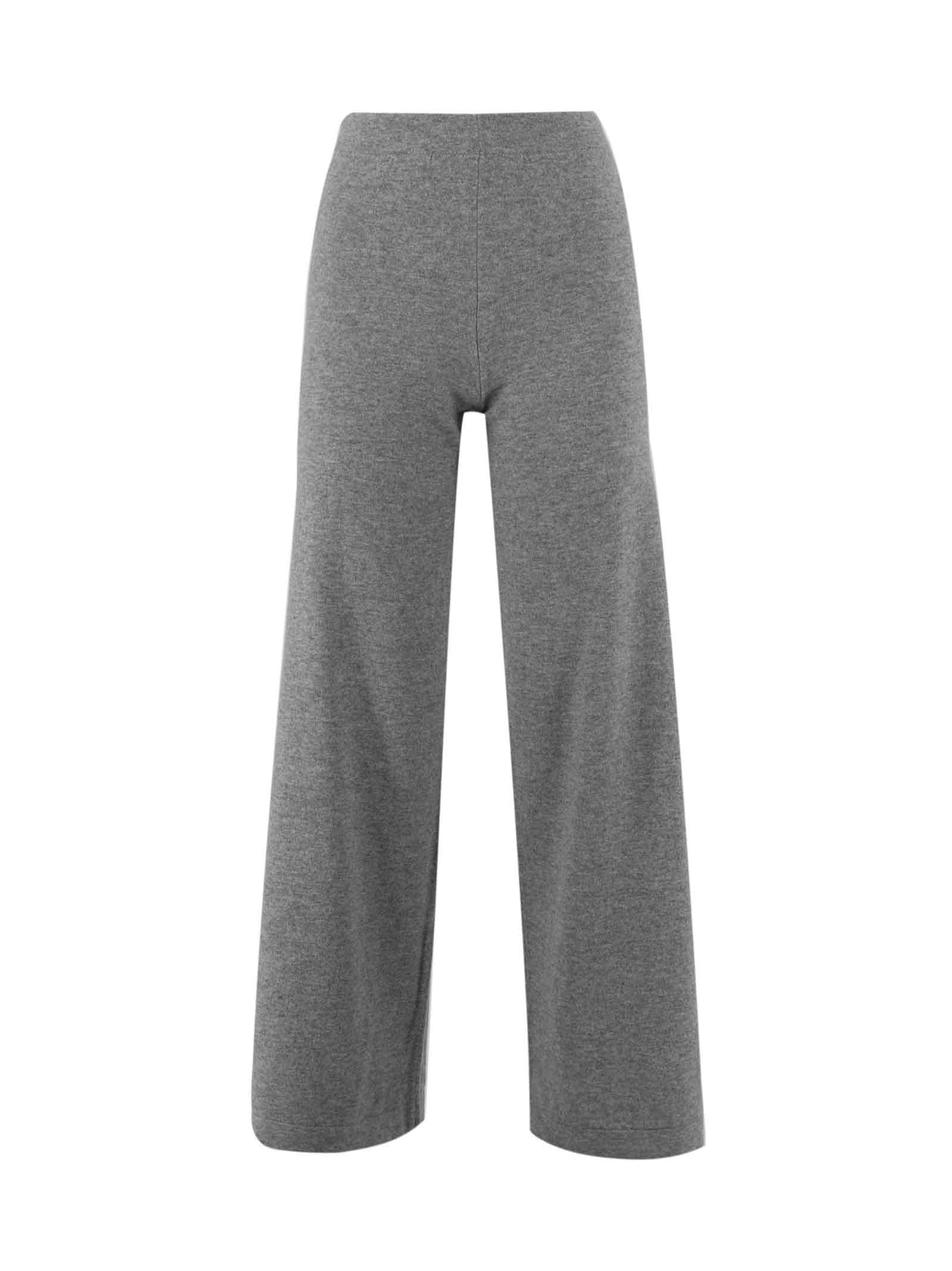 D.Exterior Contrast Trim Knitted Flared Trousers