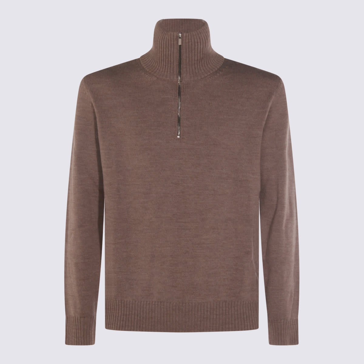 Altea Brown Wool Knitwear In Animal Print