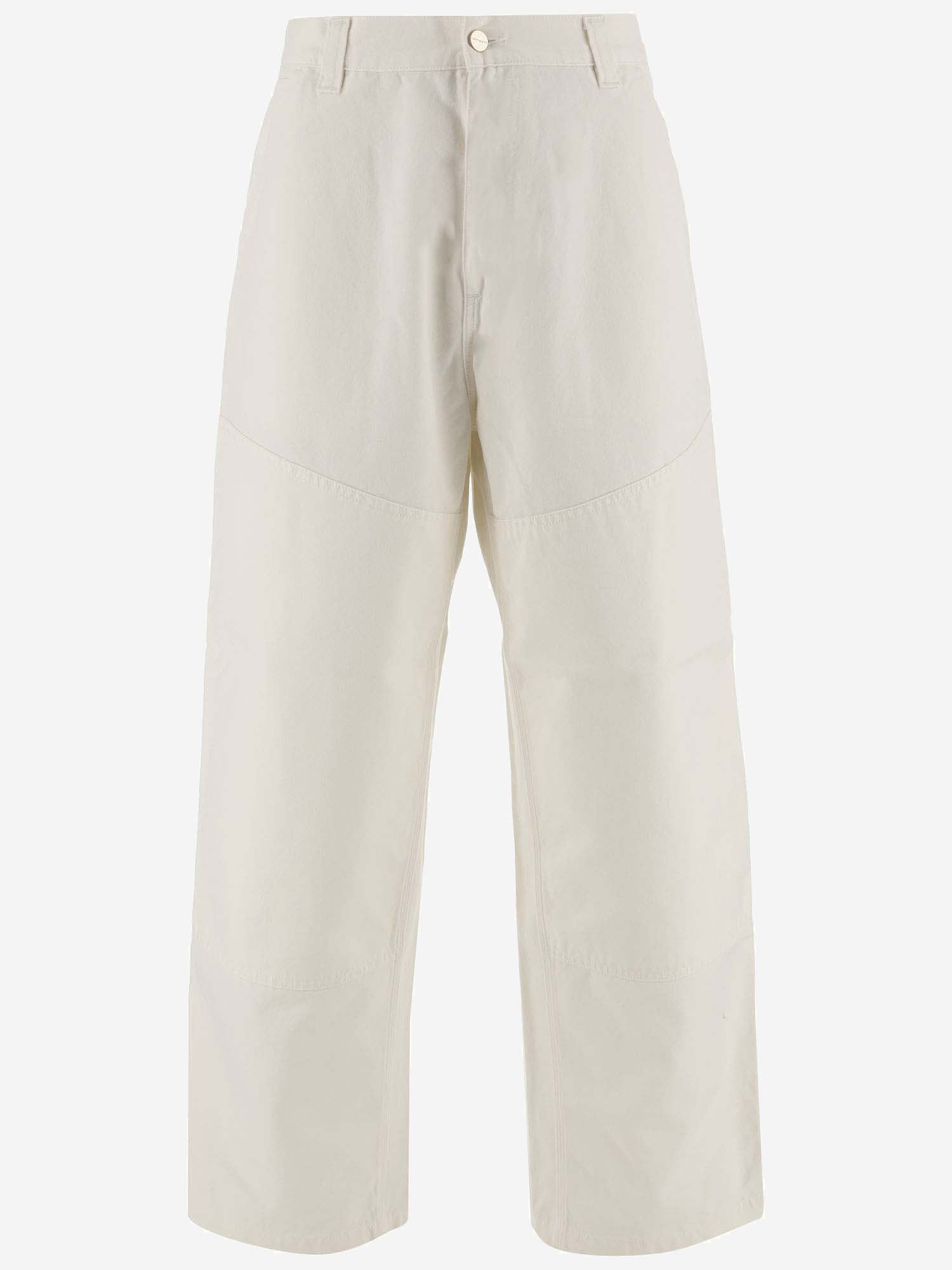 Carhartt Wide-leg Trousers With Logo Patch In Wax