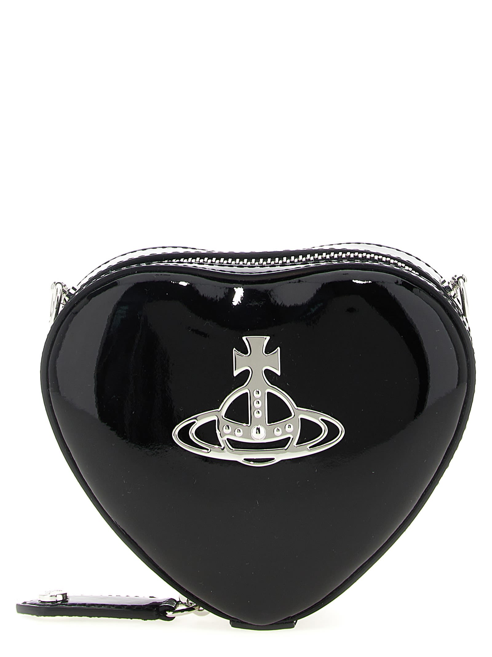 Vivienne Westwood Mini Heart Crossbody Bag In Black