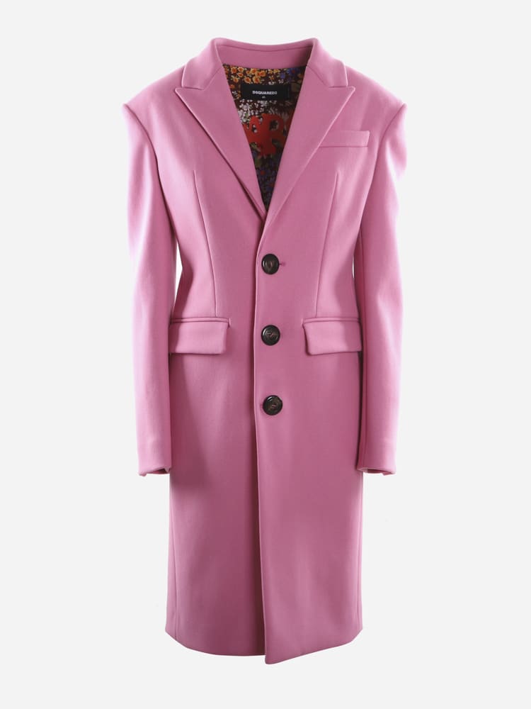 Dsquared2 Single-breasted Coat Made Of Wool
