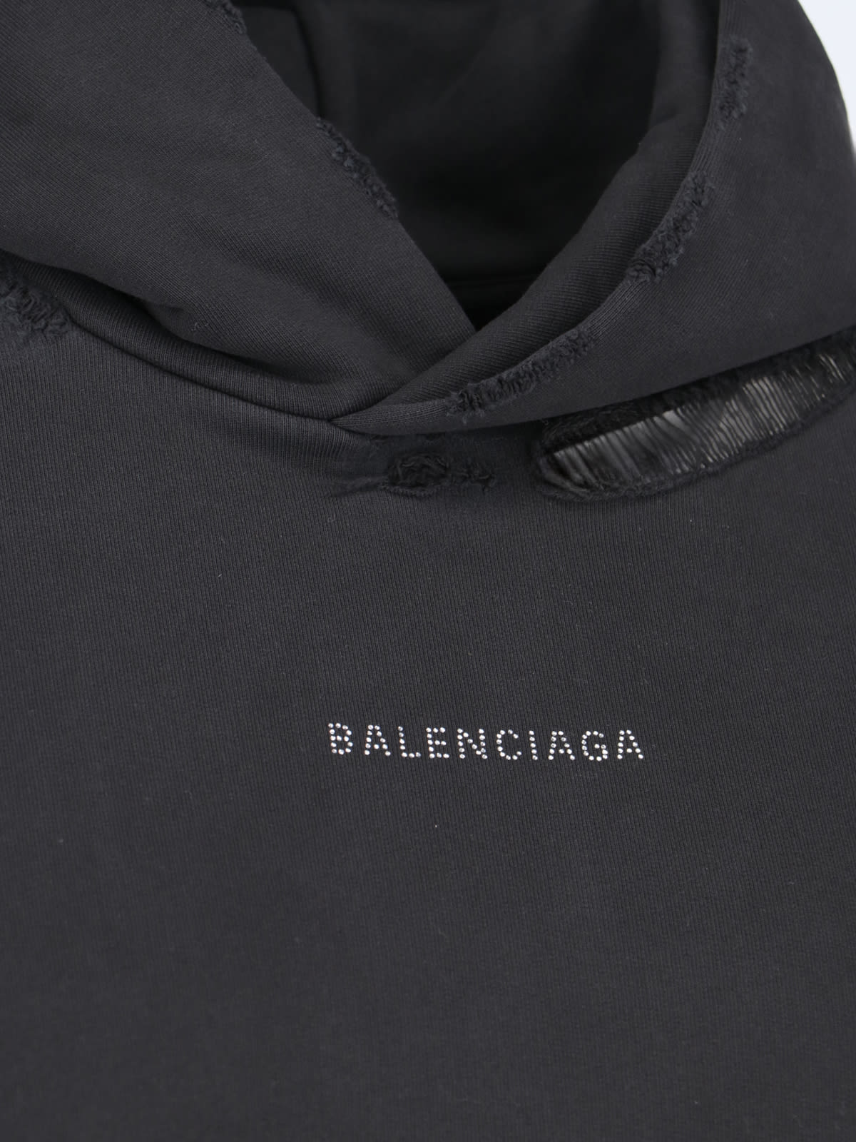 Shop Balenciaga Retro Logo Hoodie In Faded Black