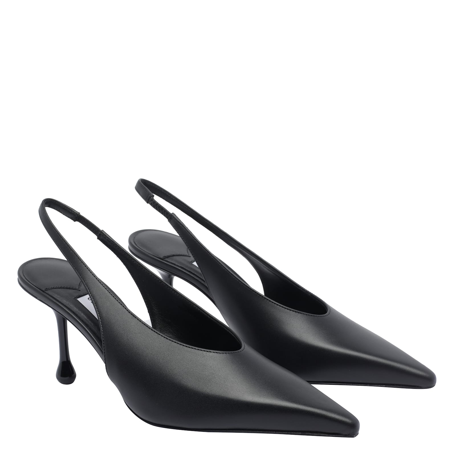Jimmy Choo Leather Pointed Toe Sling Back Stiletto In Black
