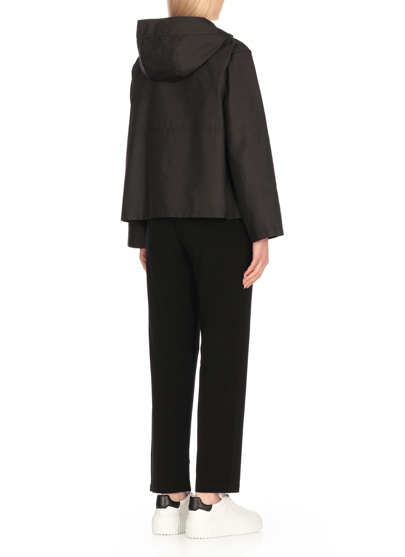 Fay Stretch Gabardine Caban In Black