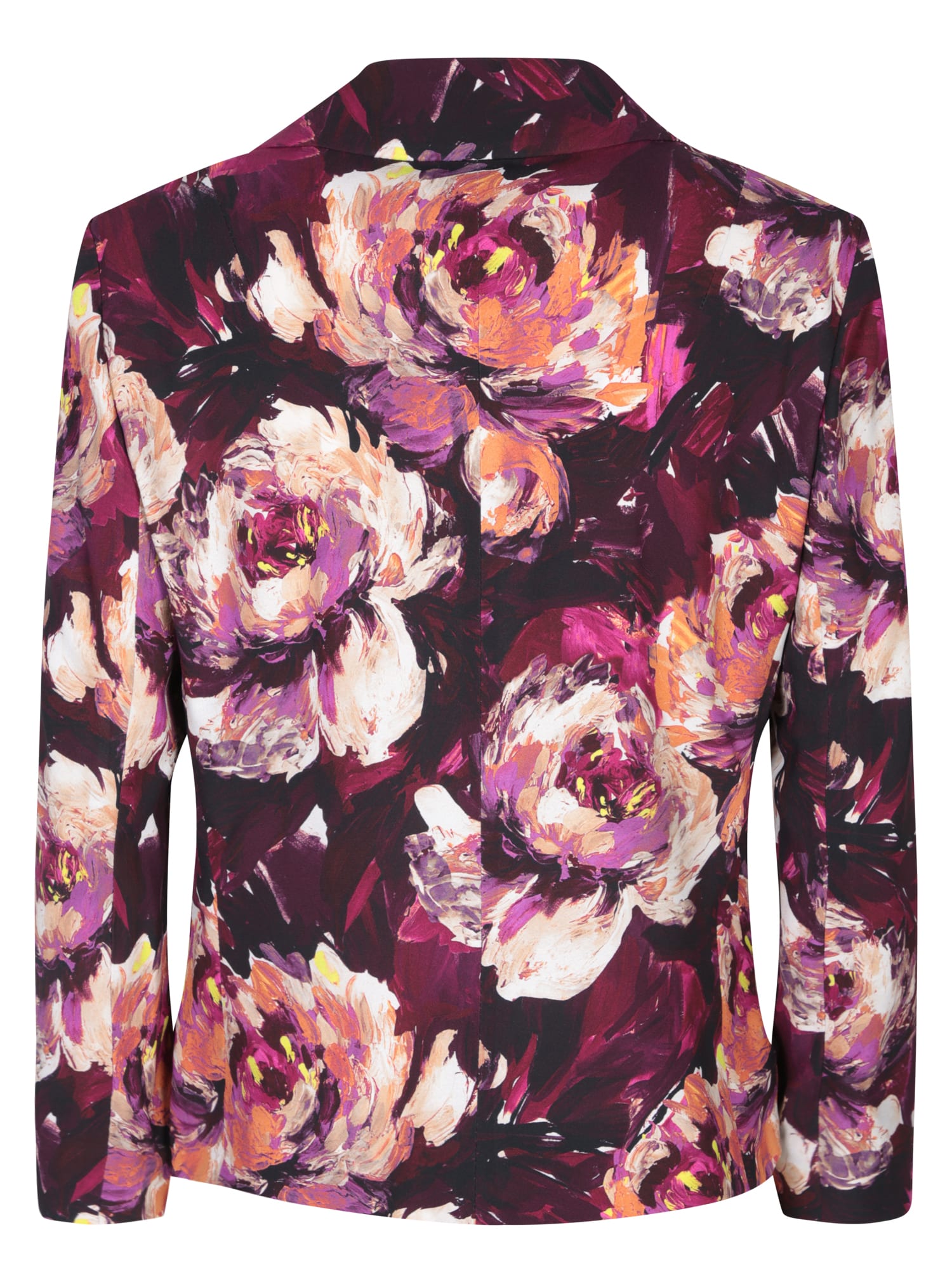 Shop Dolce & Gabbana Peony Flower Print Jacket In Bordeaux