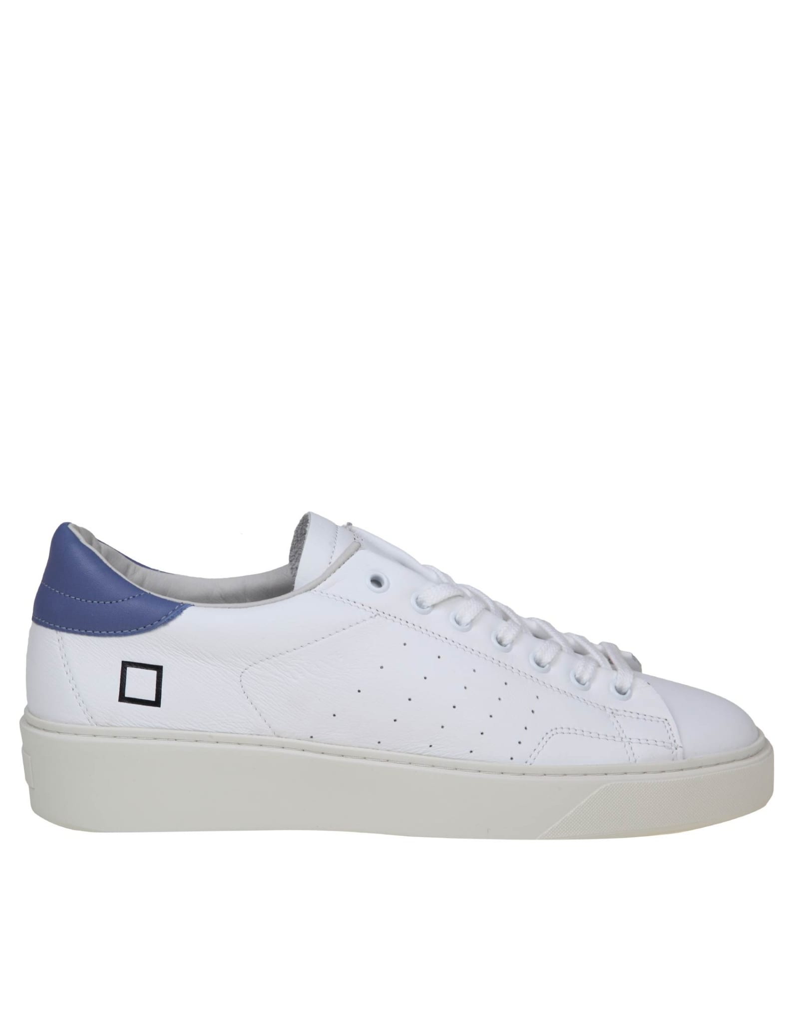 DATE SNEAKERS LEVANTE IN WHITE/BLUE LEATHER