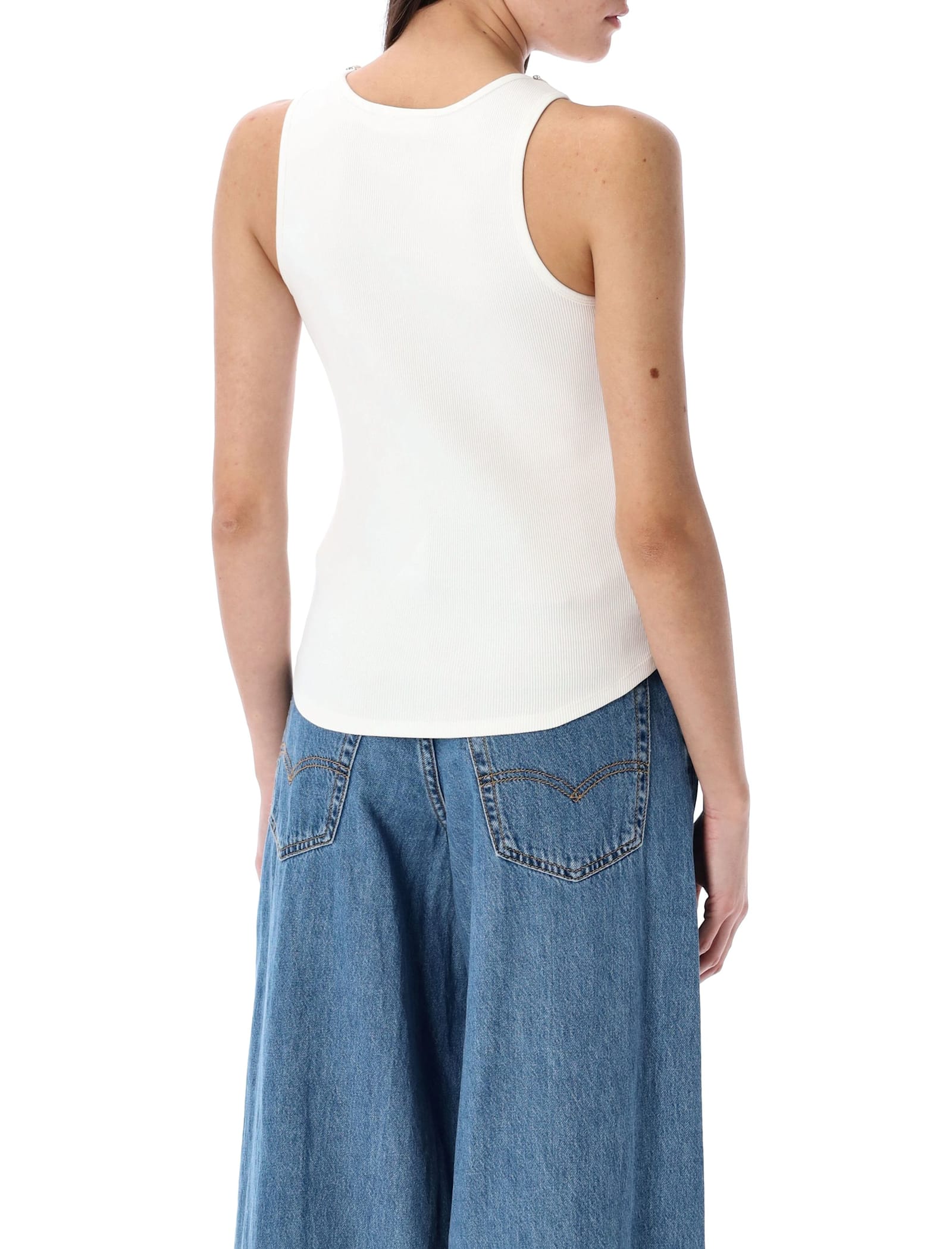 Zimmermann White Illuminate Embellished Tank Top In White