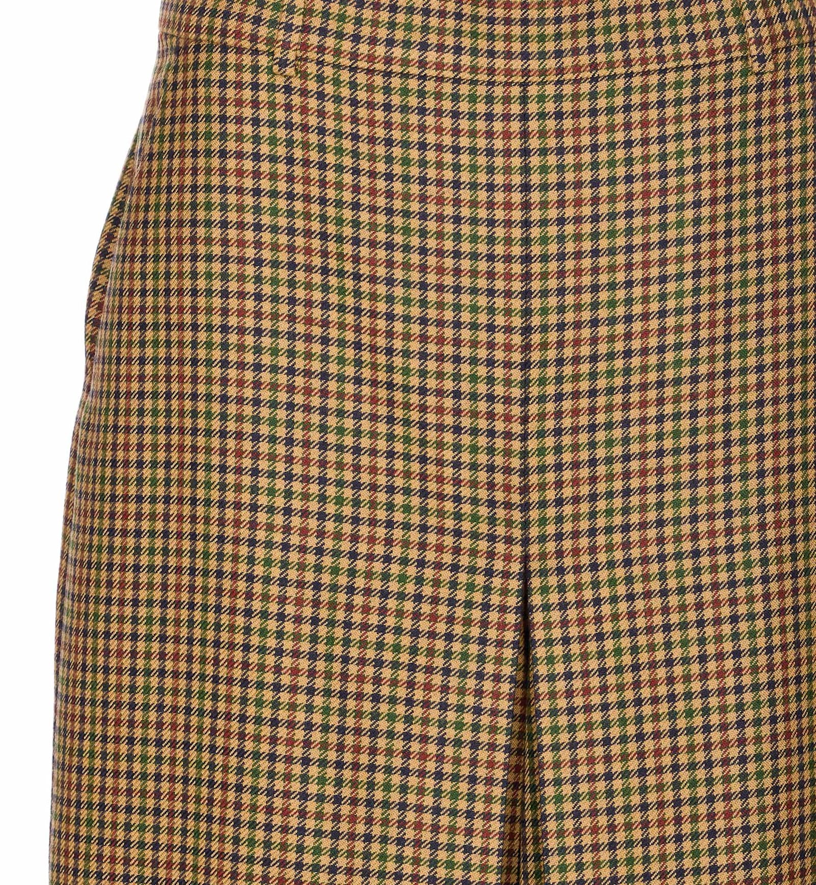 Saint Laurent Houndstooth Pattern Trousers With Belt Loops In Neutral