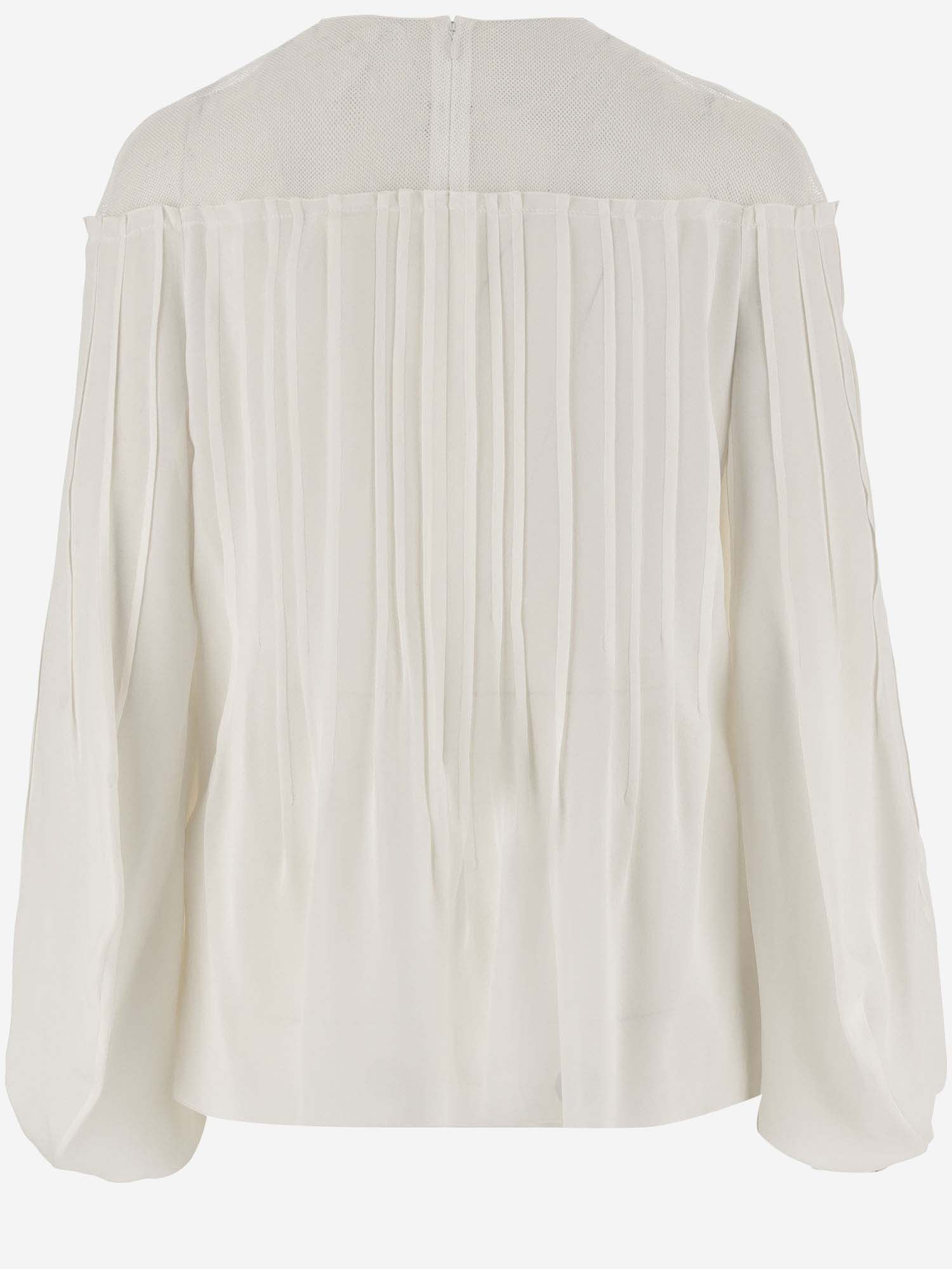 Shop Chloé Silk Blouse With Embroidery In White