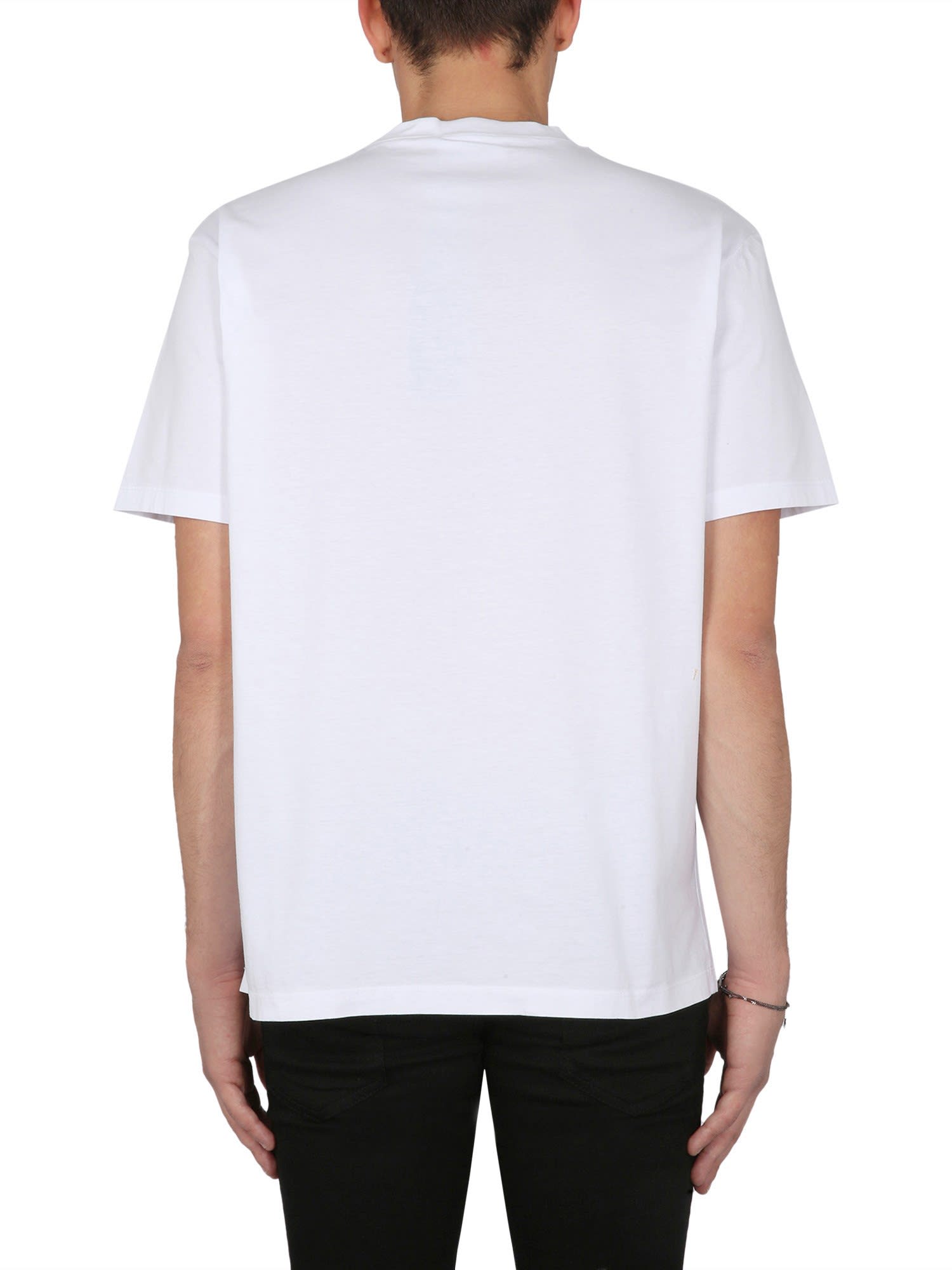 Dsquared2 Men's Logo Print T Shirt In Bianco