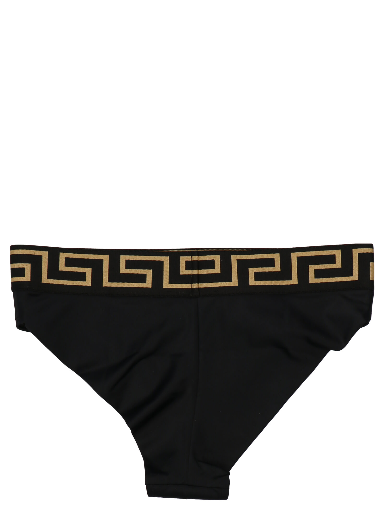 Shop Versace Greca Bikini Bottoms In Black