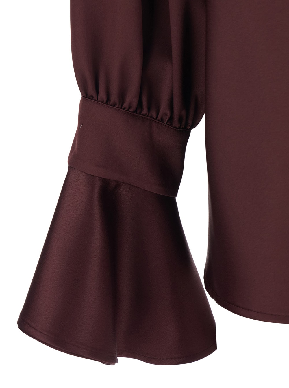 Pinko Filipa Bordeaux Blouse With Draped Neckline And Flared Cuffs In Tech Fabric Woman In Multi