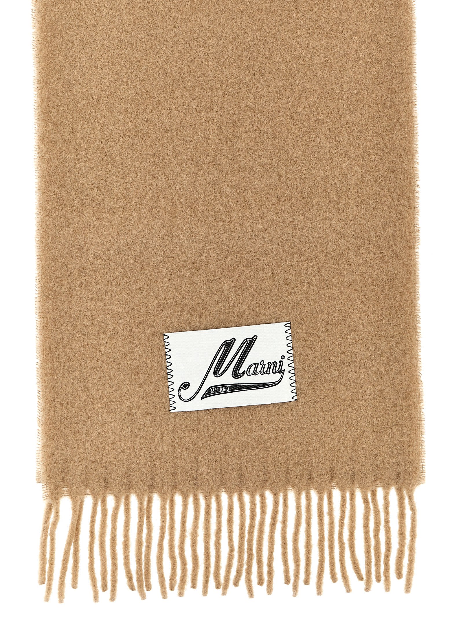 Shop Marni Logo Patch Scarf In Pink