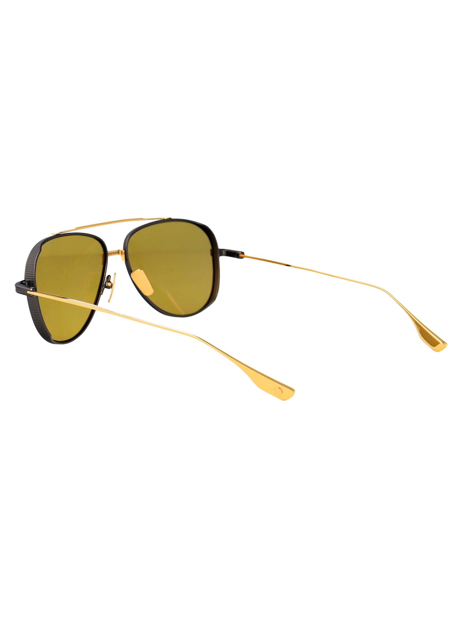Dita Subsystem Sunglasses In Black Iron - Yellow Gold W Golden Amber
