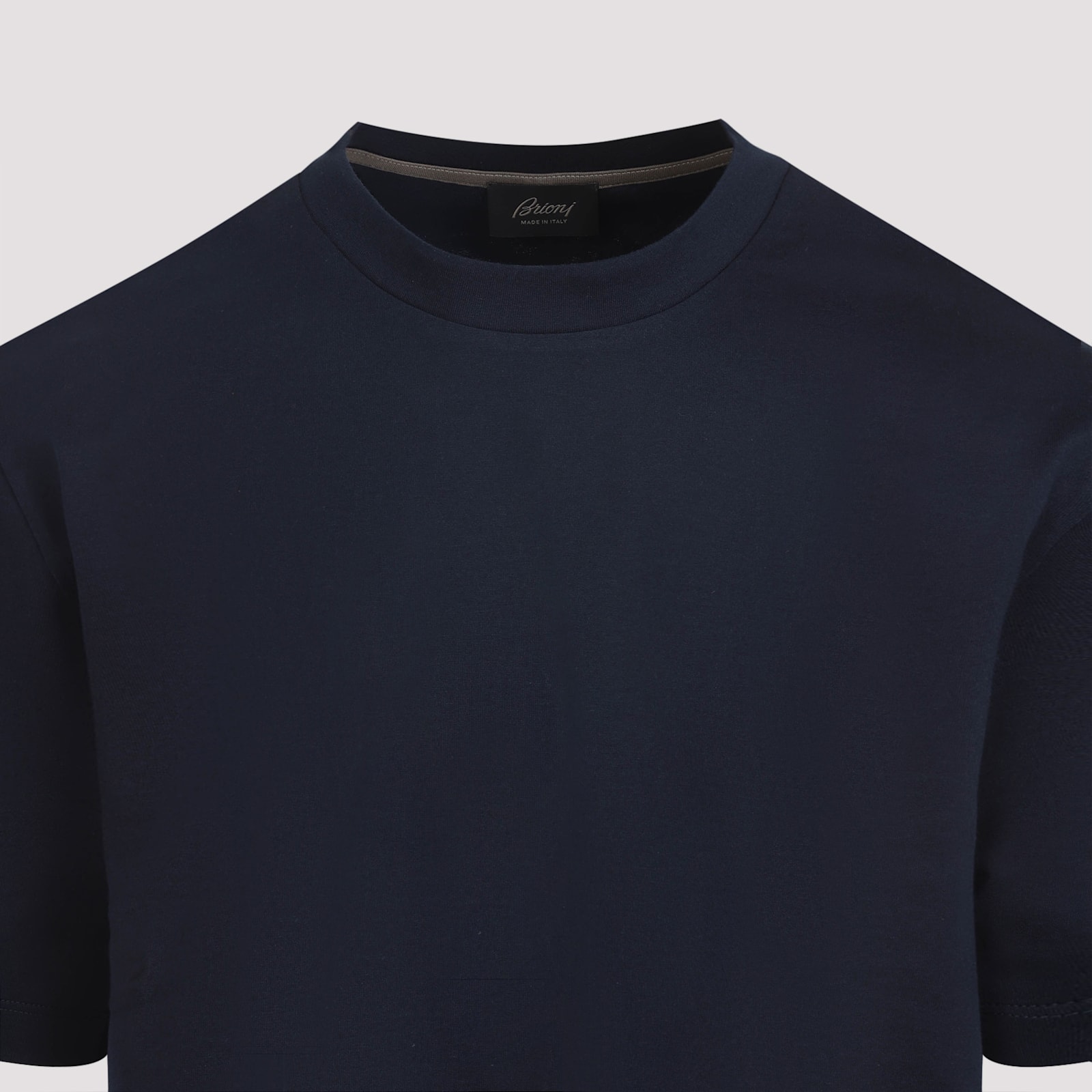 Brioni Cotton Jersey Crewneck T-shirt In Black