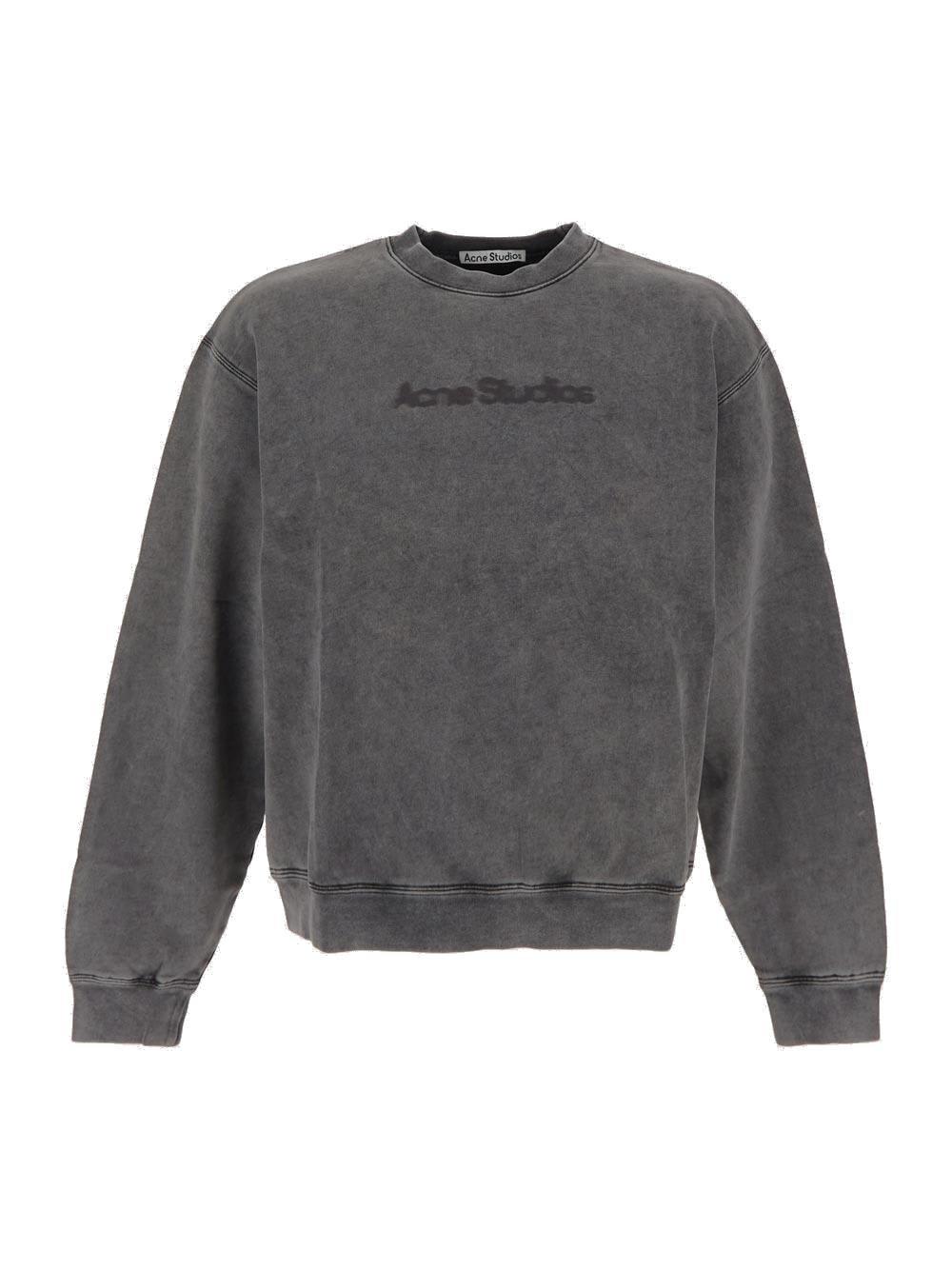 Shop Acne Studios Blurred Logo Sweatshirt In Grey