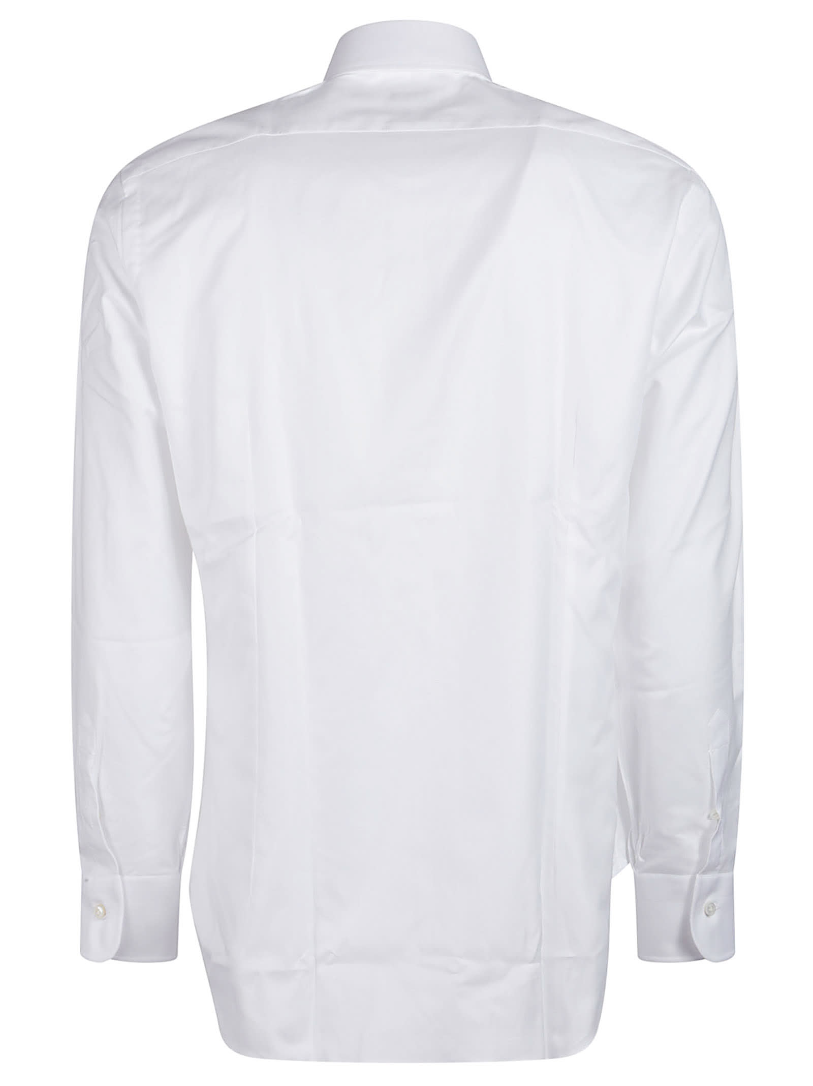 Barba Napoli Long Sleeve Neck Shirt In Bianco