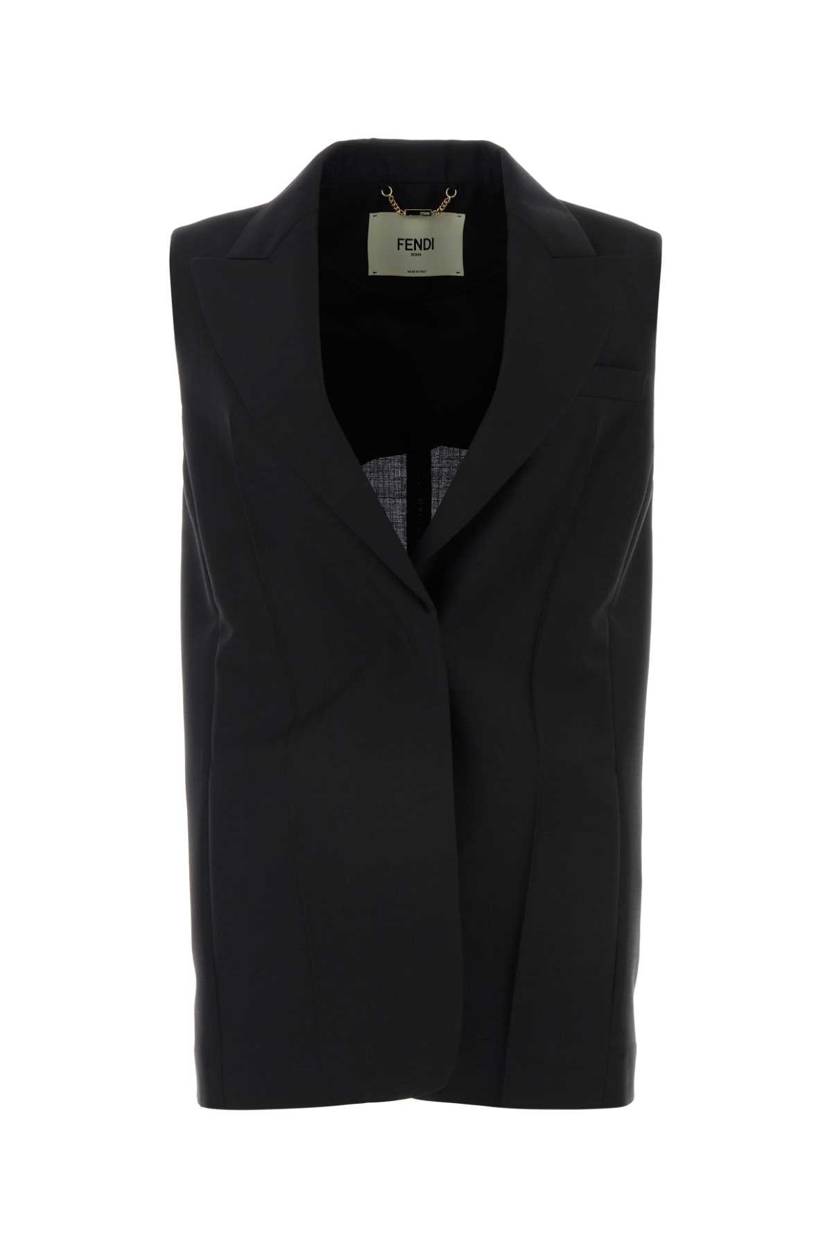 Shop Fendi Black Mohair Blend Vest