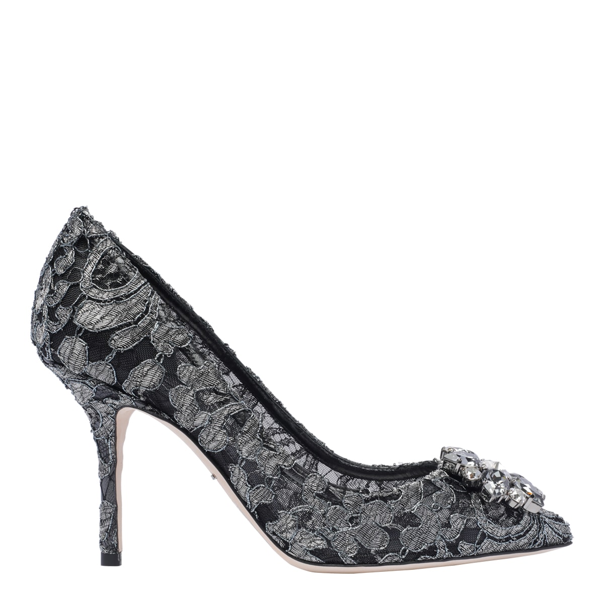 Dolce & Gabbana Bellucci Taormina Lace Pumps In Grey
