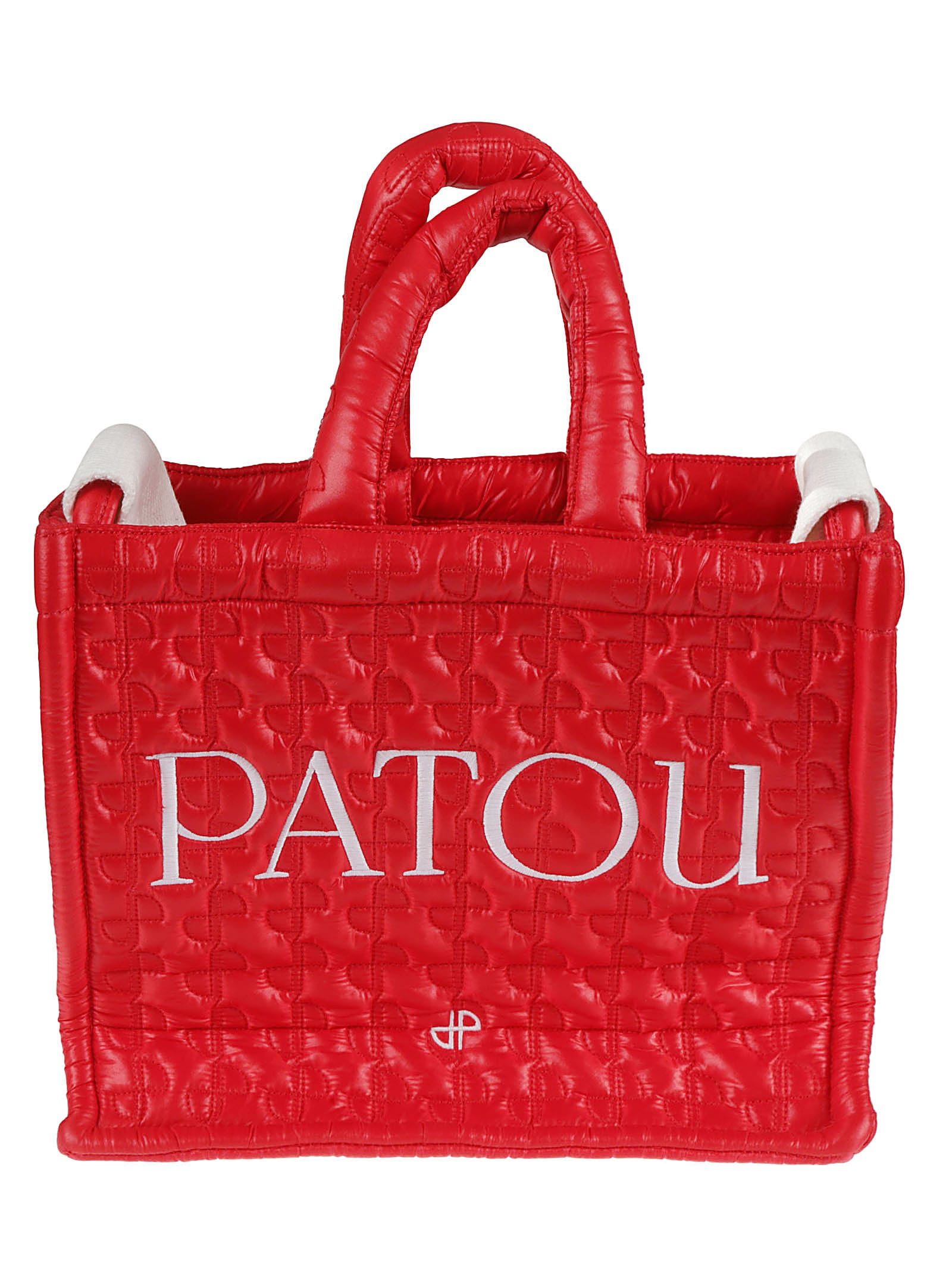 Patou Logo Detail Tote In Red