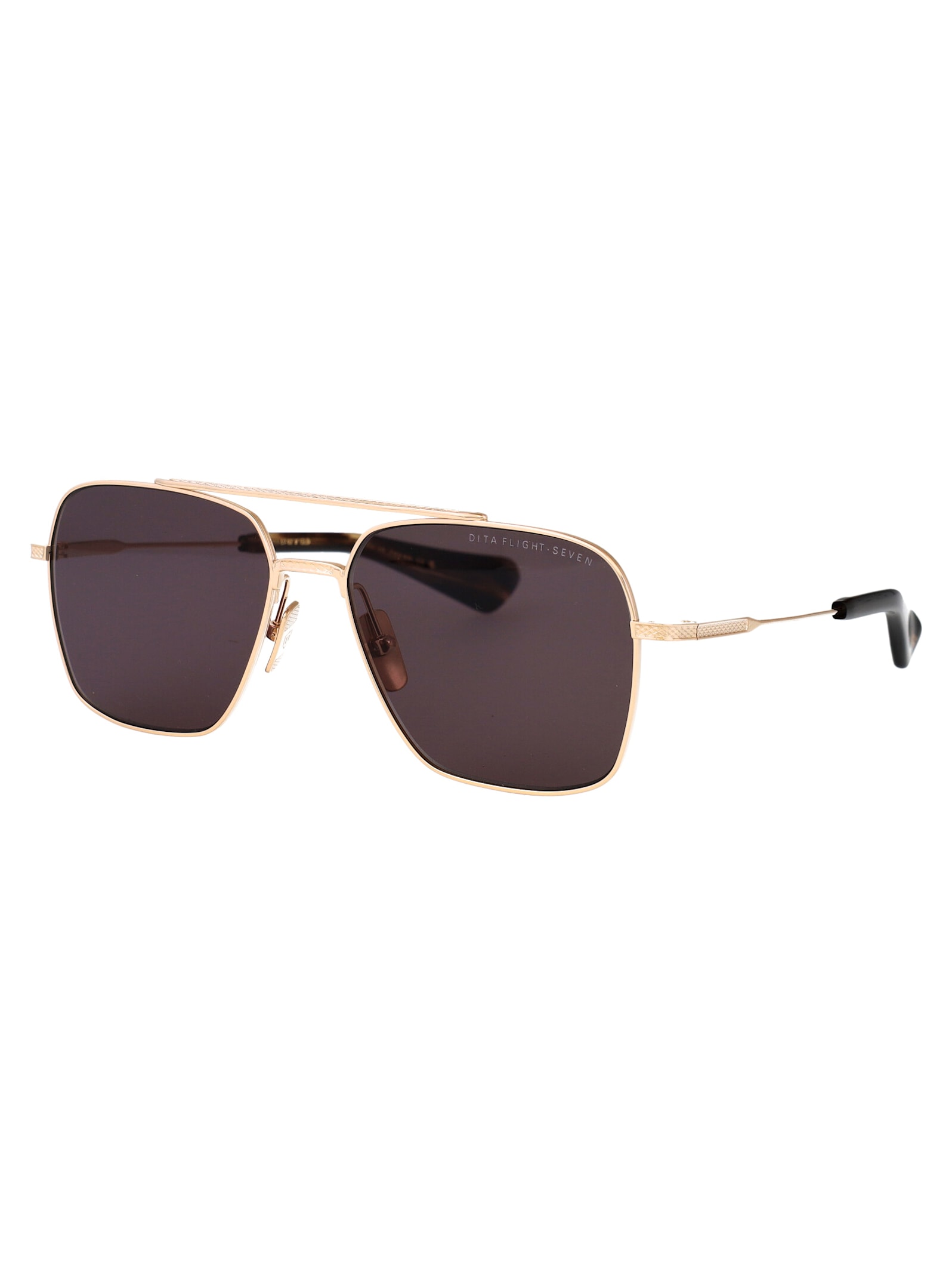 Dita Flight-seven Sunglasses In White Gold W/ Dark Grey - Ar