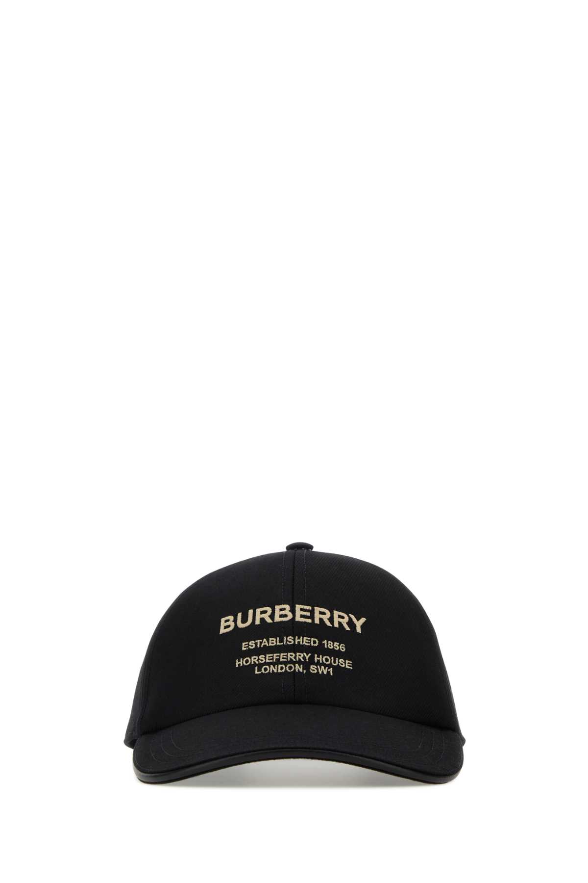 Shop Burberry Black Cotton Baseball Cap In Blackbeige