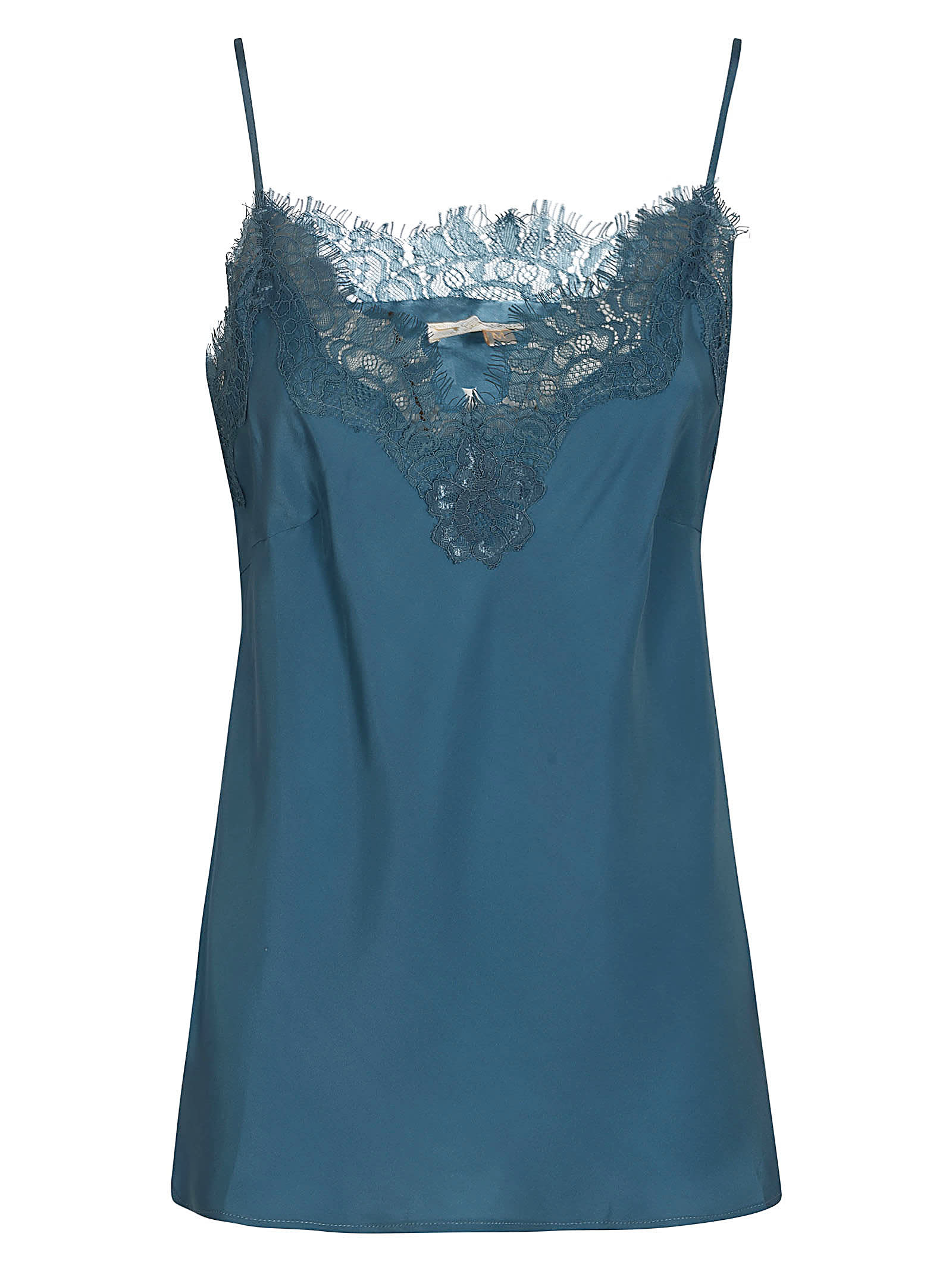 Shop Gold Hawk Laced Top In Baltic Blue
