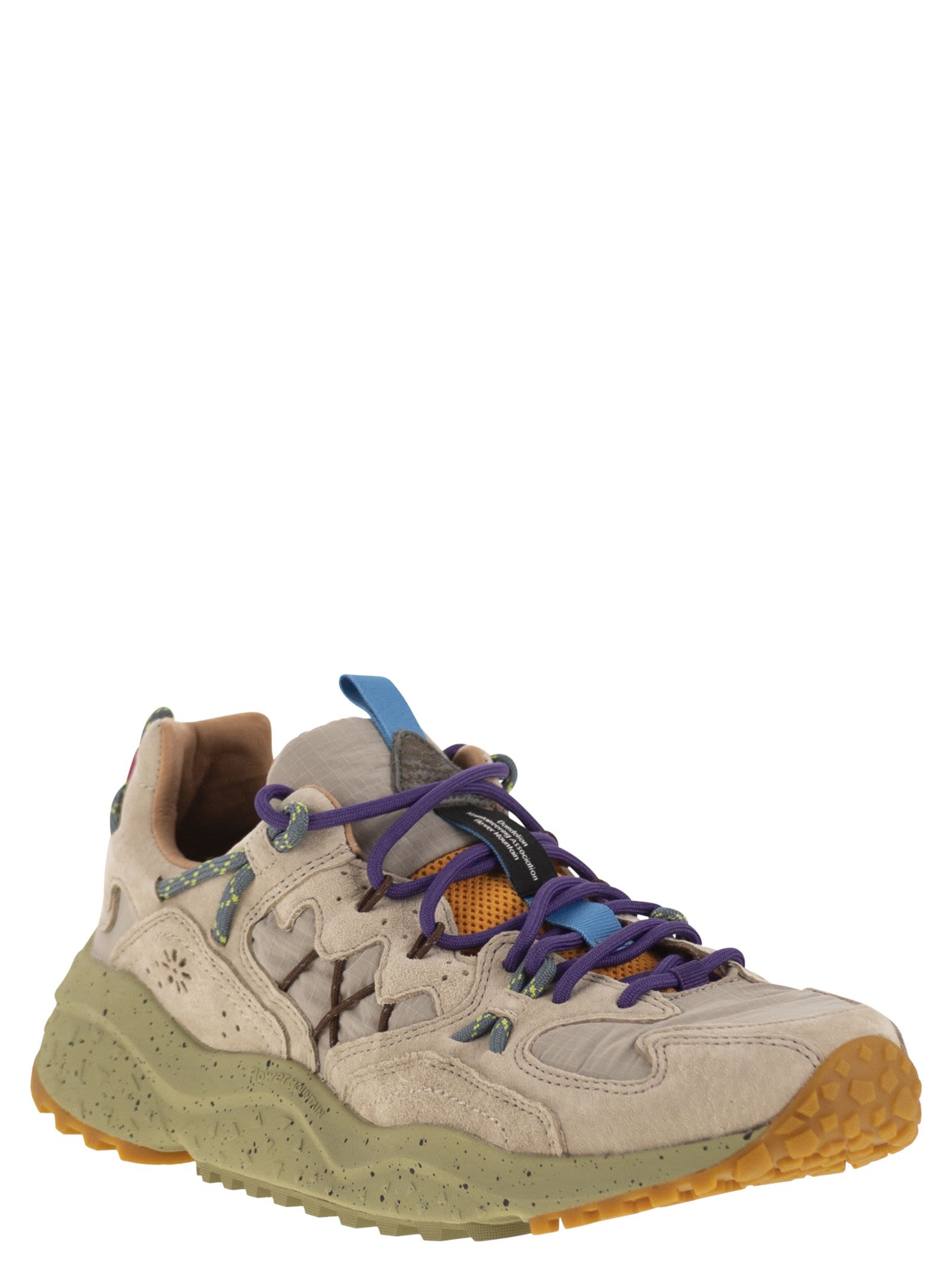 Flower Mountain Yamabushi - Sneakers In Suede And Technical Fabric In Multi