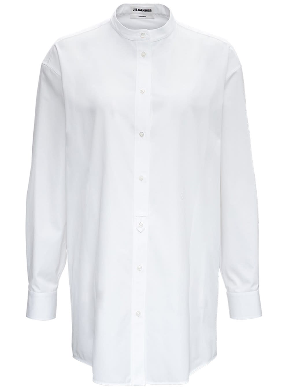 Jil Sander White Oversized Cotton Poplin Shirt