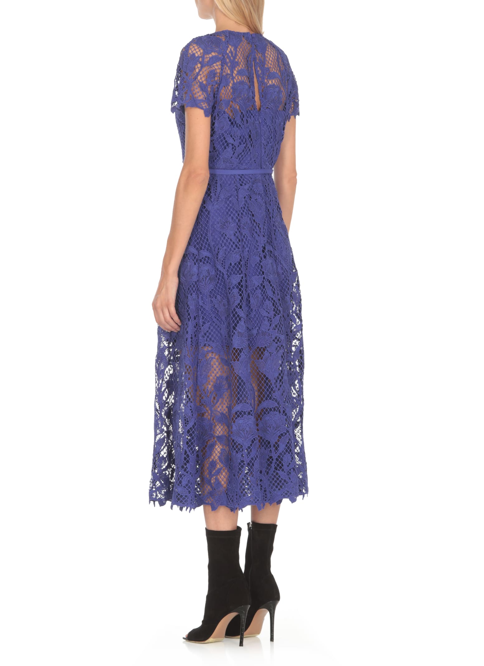 Shop Self-portrait Lace Dress In Blue