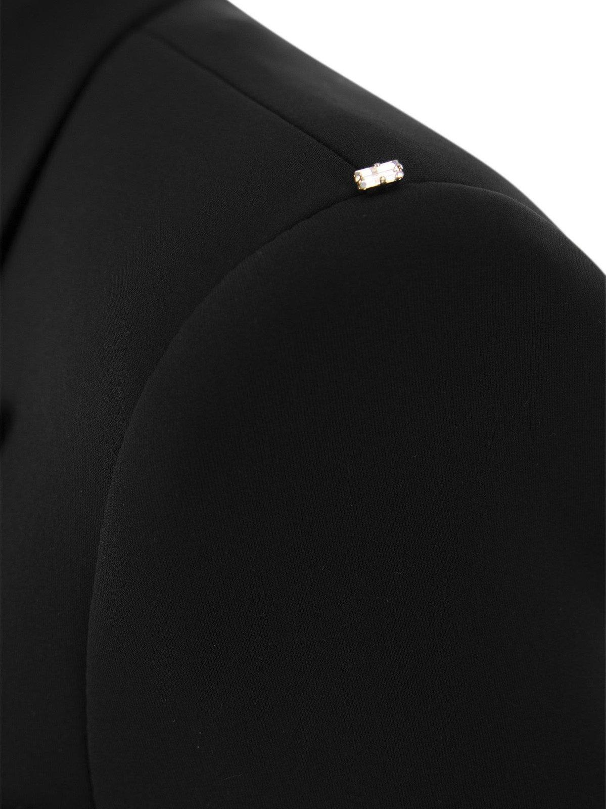 Shop Sportmax Double-breasted Long-sleeved Blazer  In Black