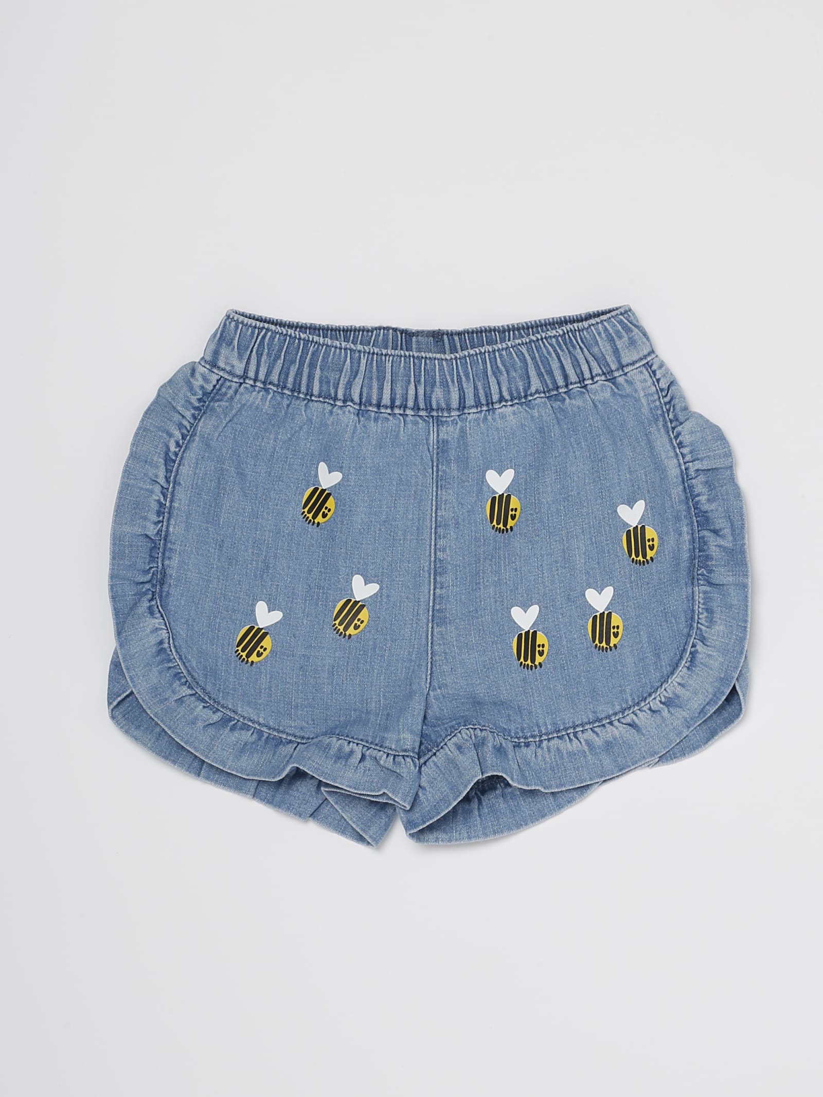 Shop Stella Mccartney Denim Shorts Shorts In Denim Medio