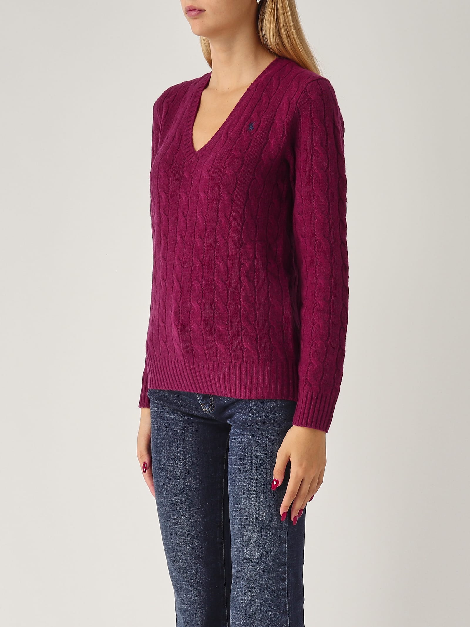 Shop Polo Ralph Lauren Kimberly Sweater In Vino