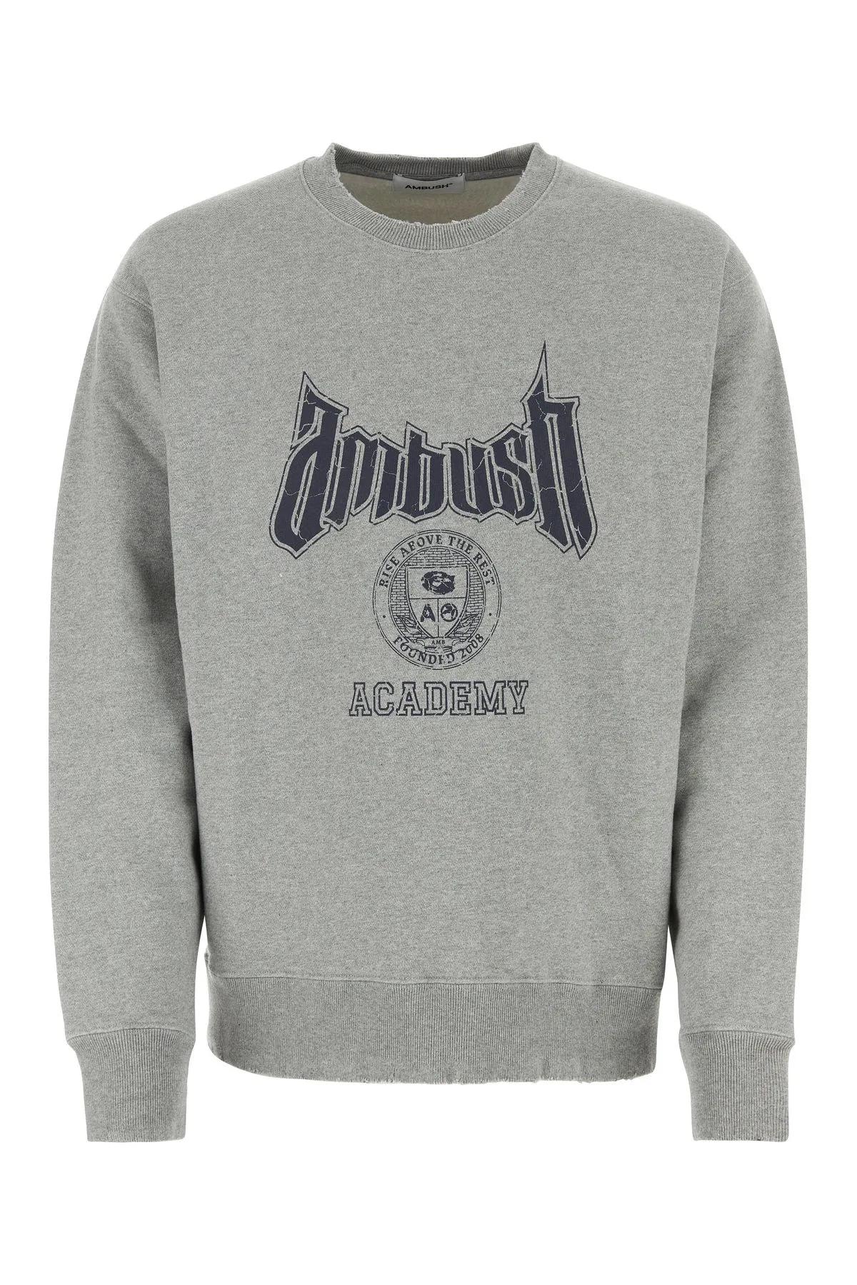 Shop Ambush Grey Cotton Blend Oversize Sweatshirt